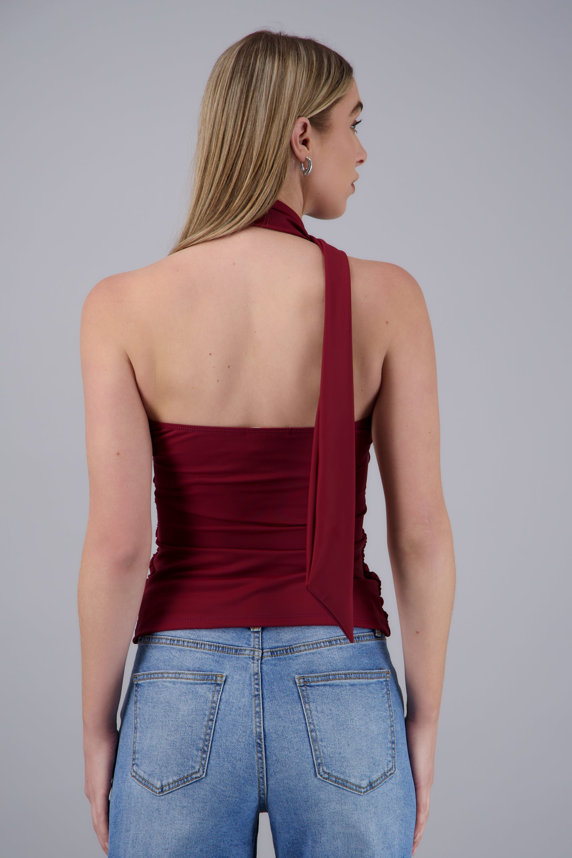 Top strapless drapeado VINO