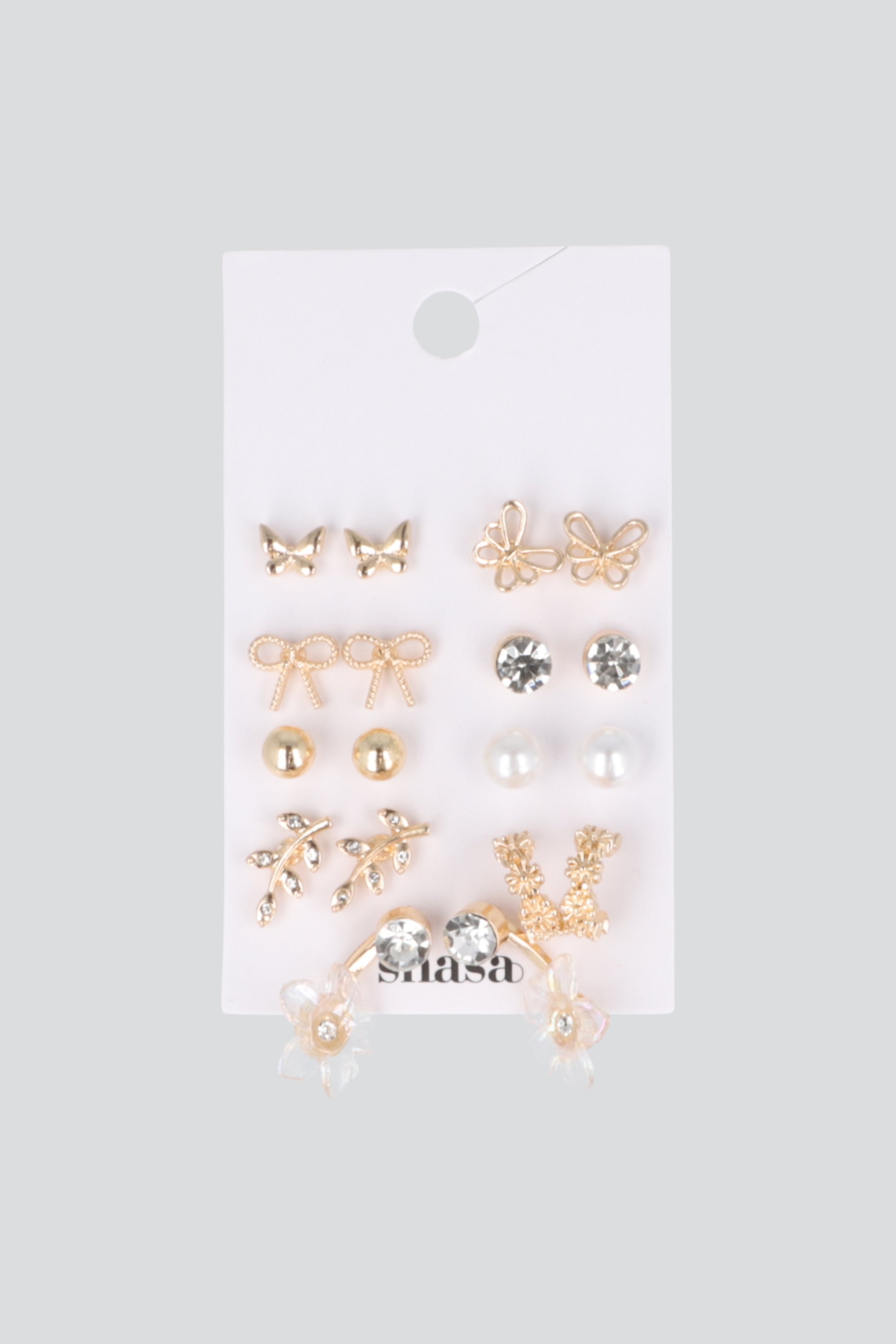 Set 9 pares aretes flor