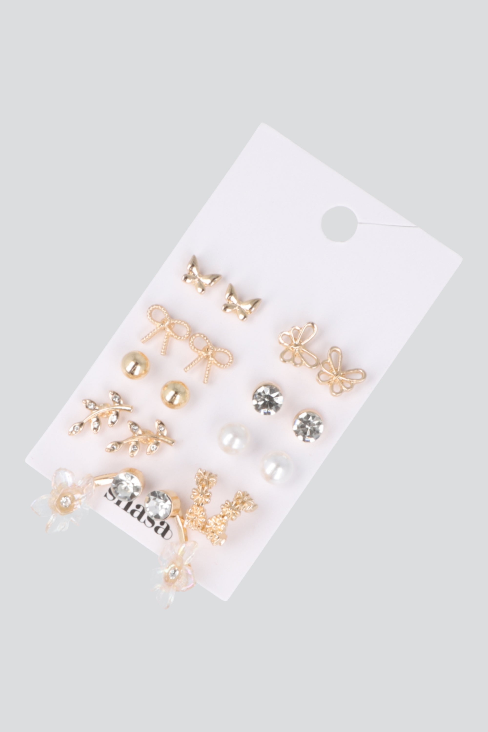 Set 9 pares aretes flor