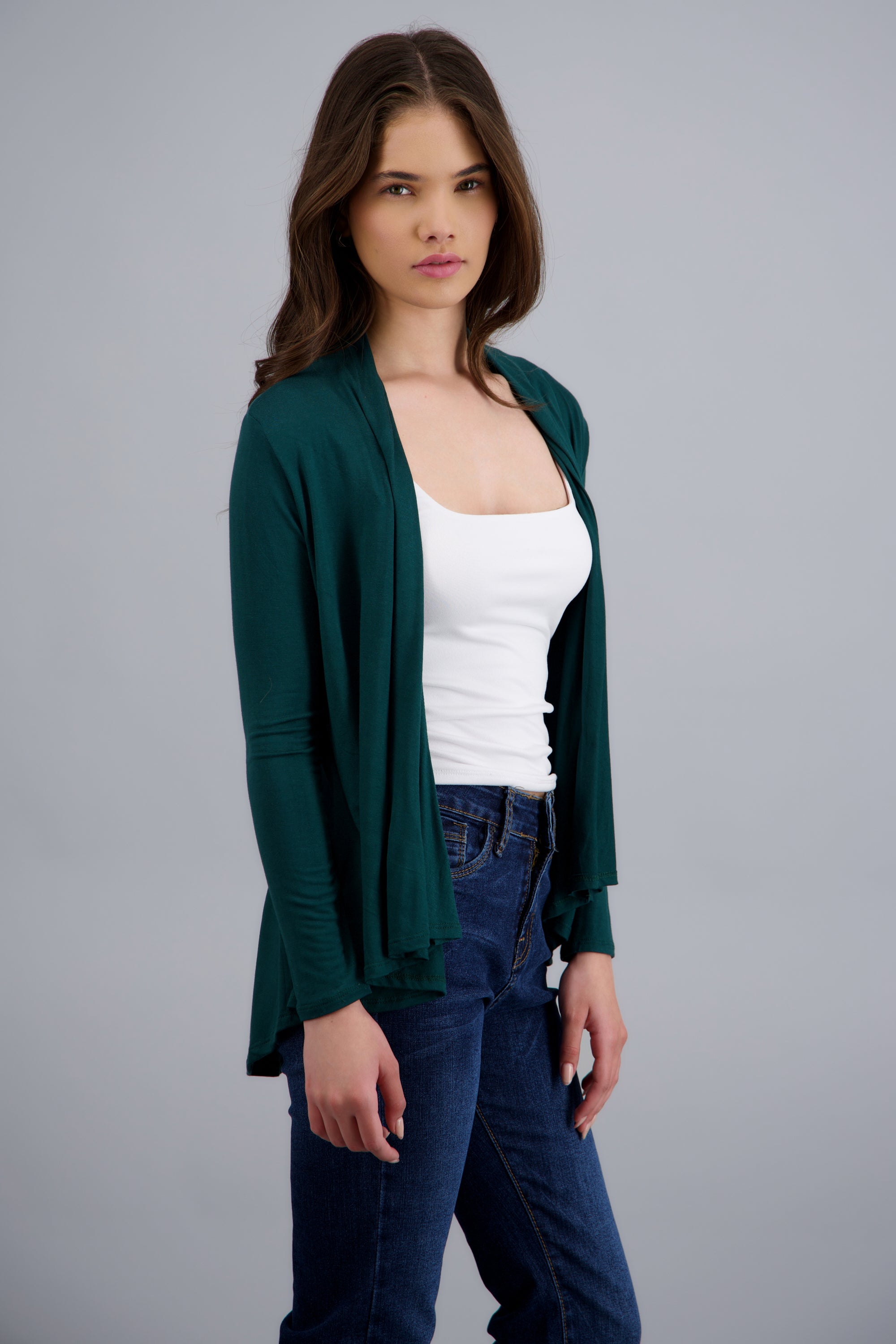 Cárdigan Corto Caída Cascada Manga Larga JADE