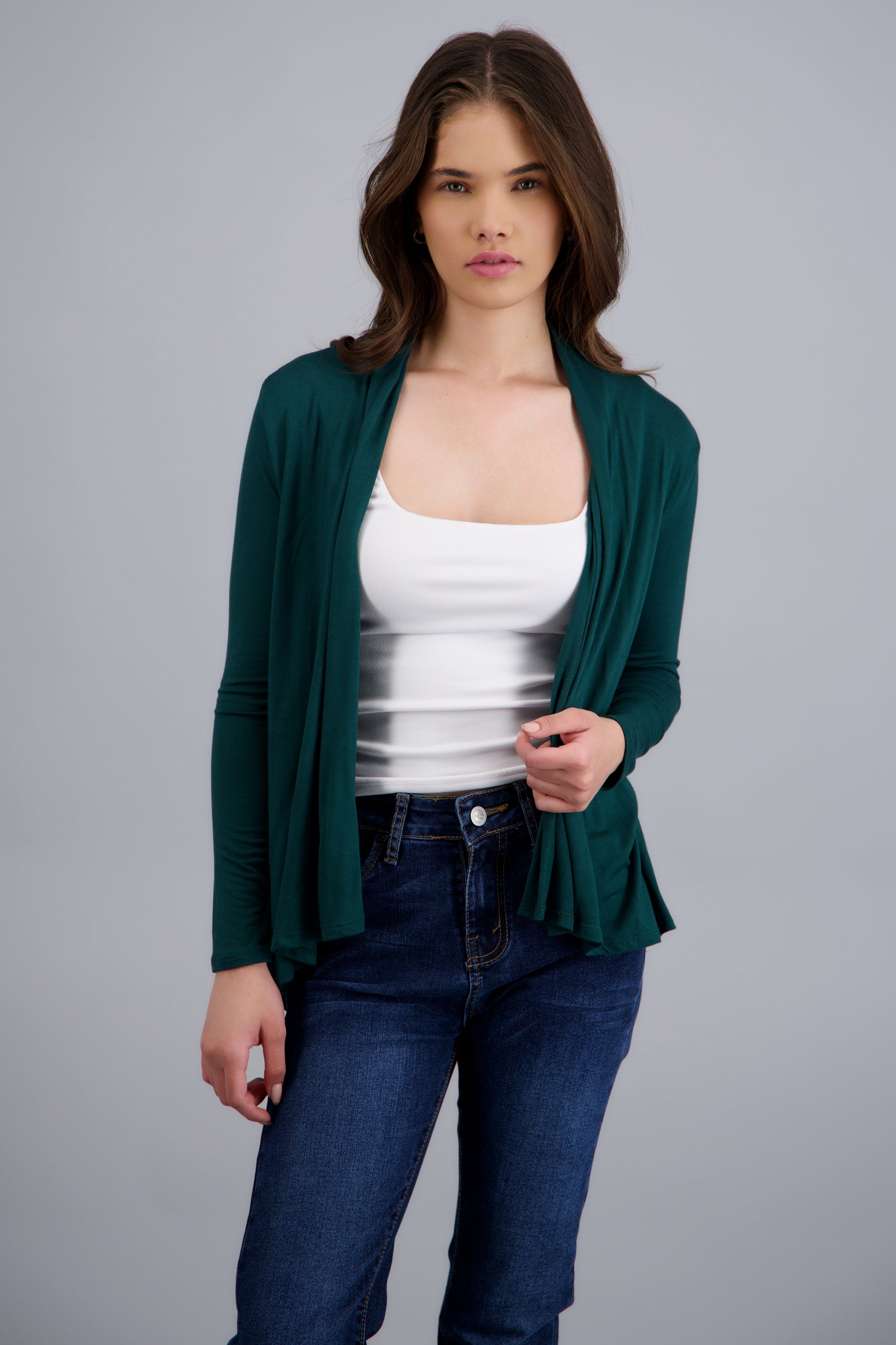 Cárdigan Corto Caída Cascada Manga Larga JADE