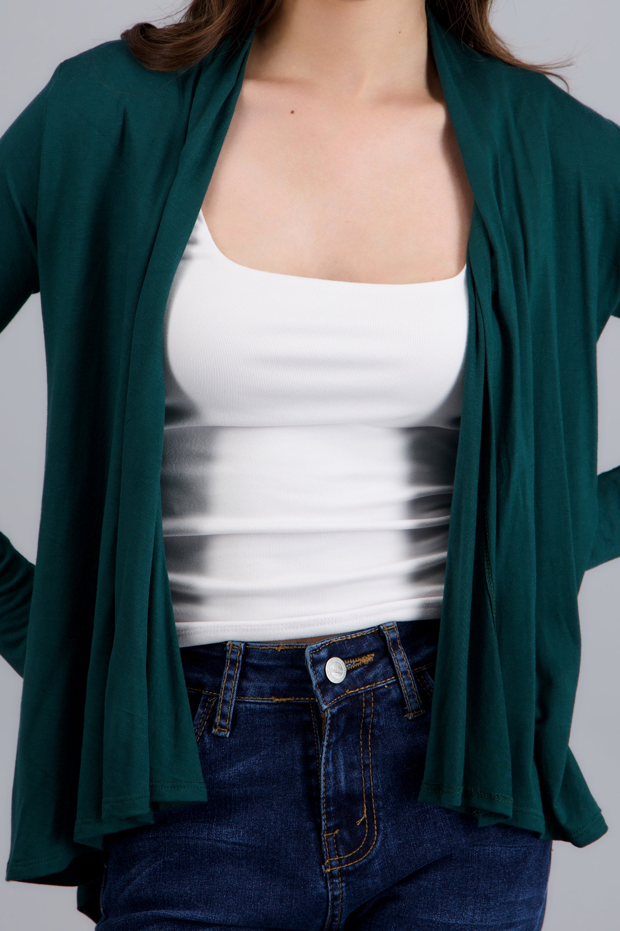 Cárdigan Corto Caída Cascada Manga Larga JADE