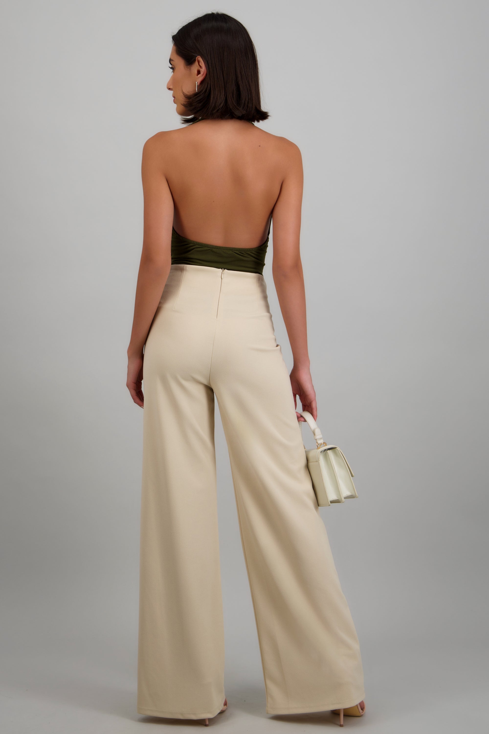 Pantalón Wide Leg Cintura Alta Costuras ARENA