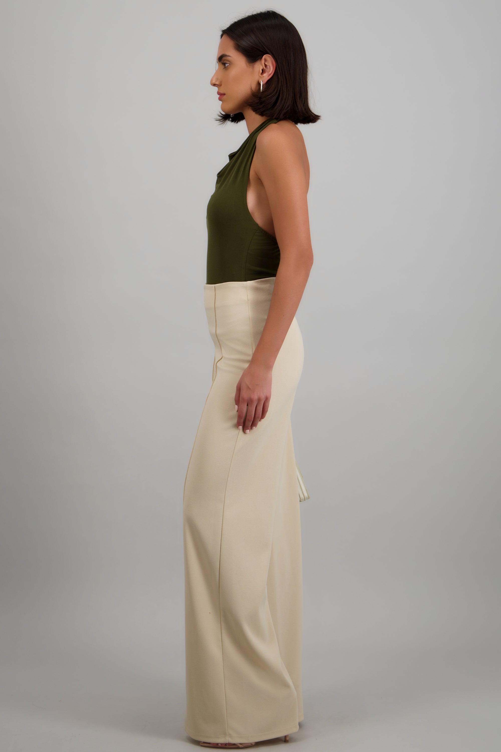 Pantalón Wide Leg Cintura Alta Costuras ARENA