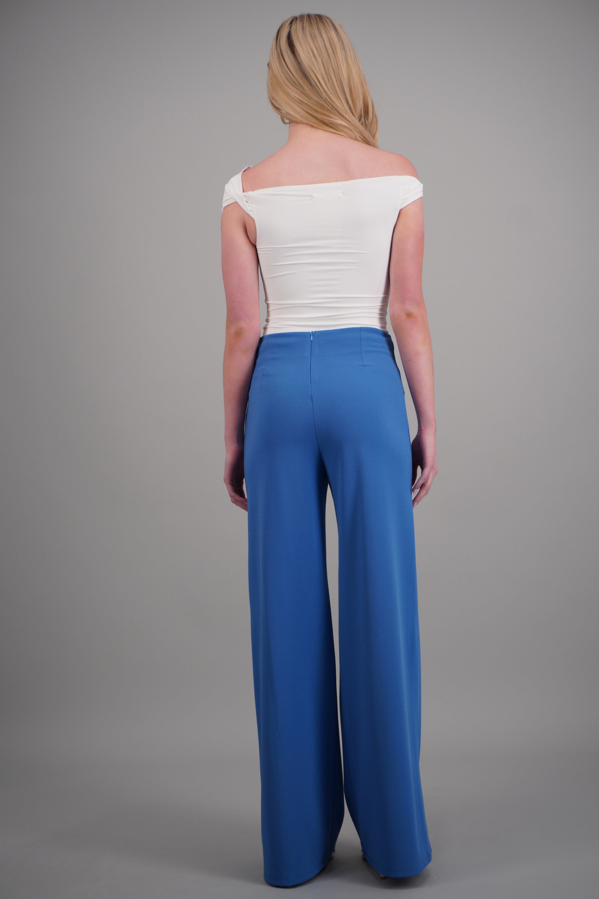 Pantalón Wide Leg Cintura Alta Costuras INDIGO