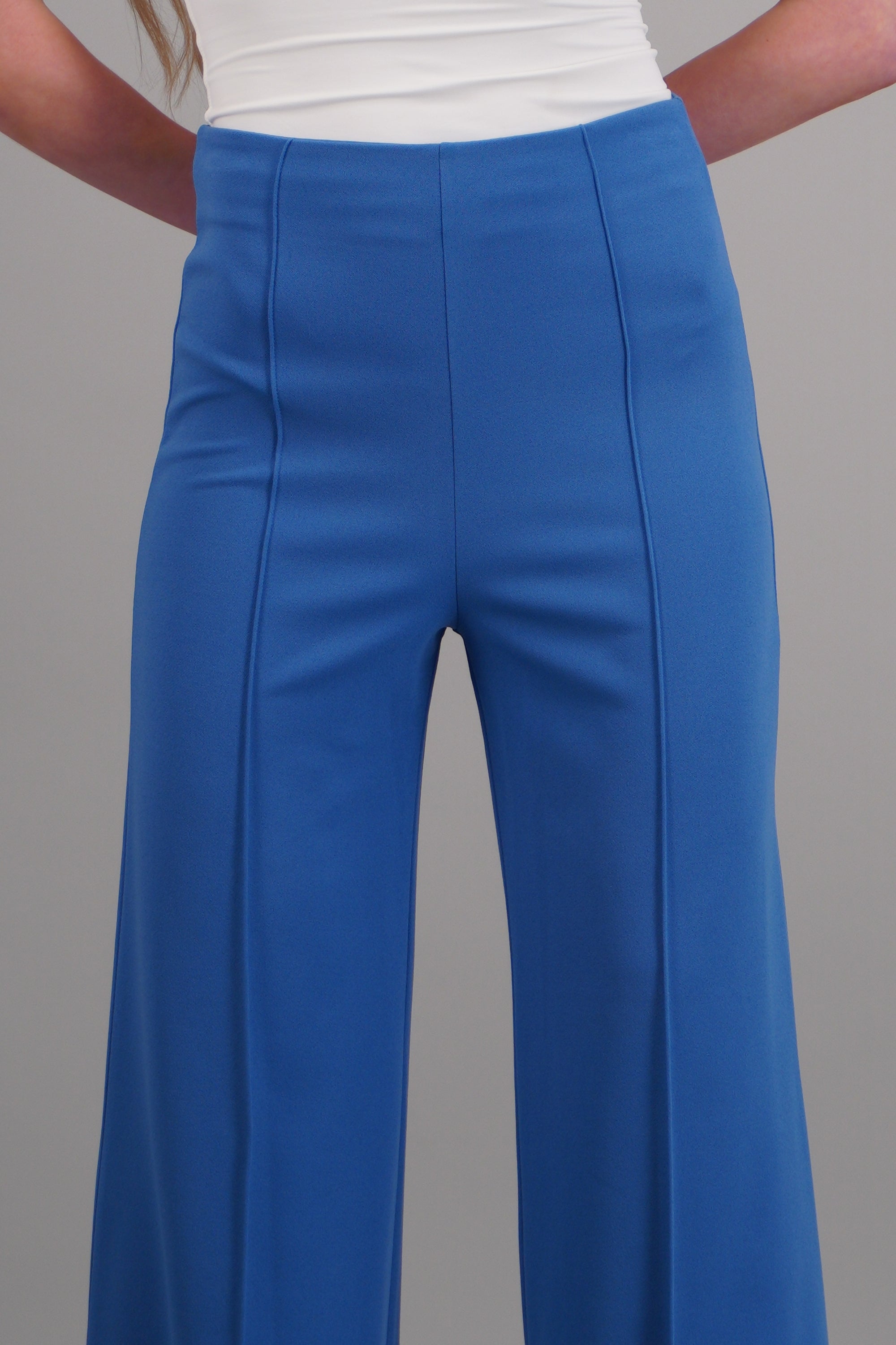Pantalón Wide Leg Cintura Alta Costuras INDIGO