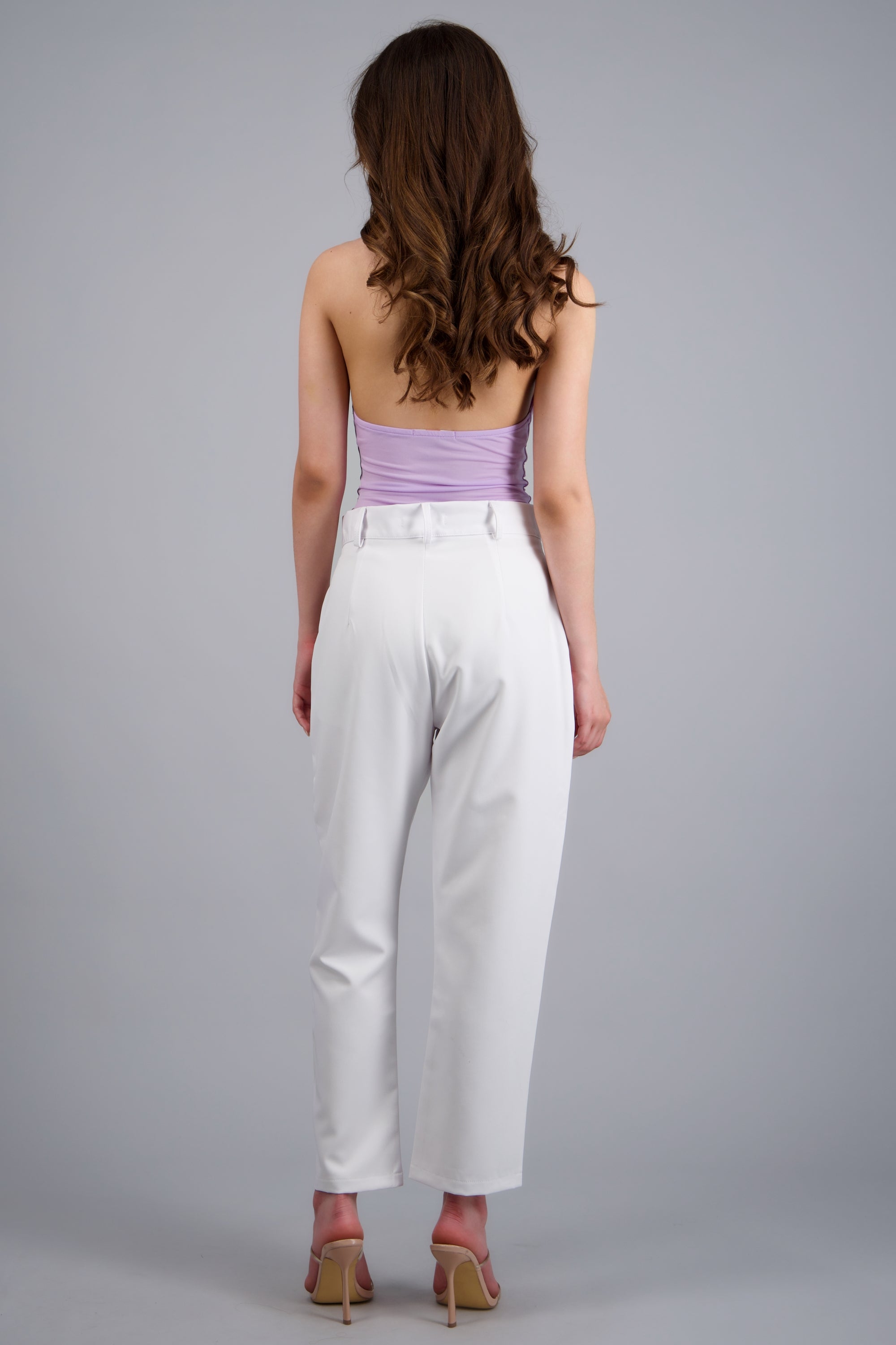 Pantalón Cintura Alta Capri Bolsas BLANCO