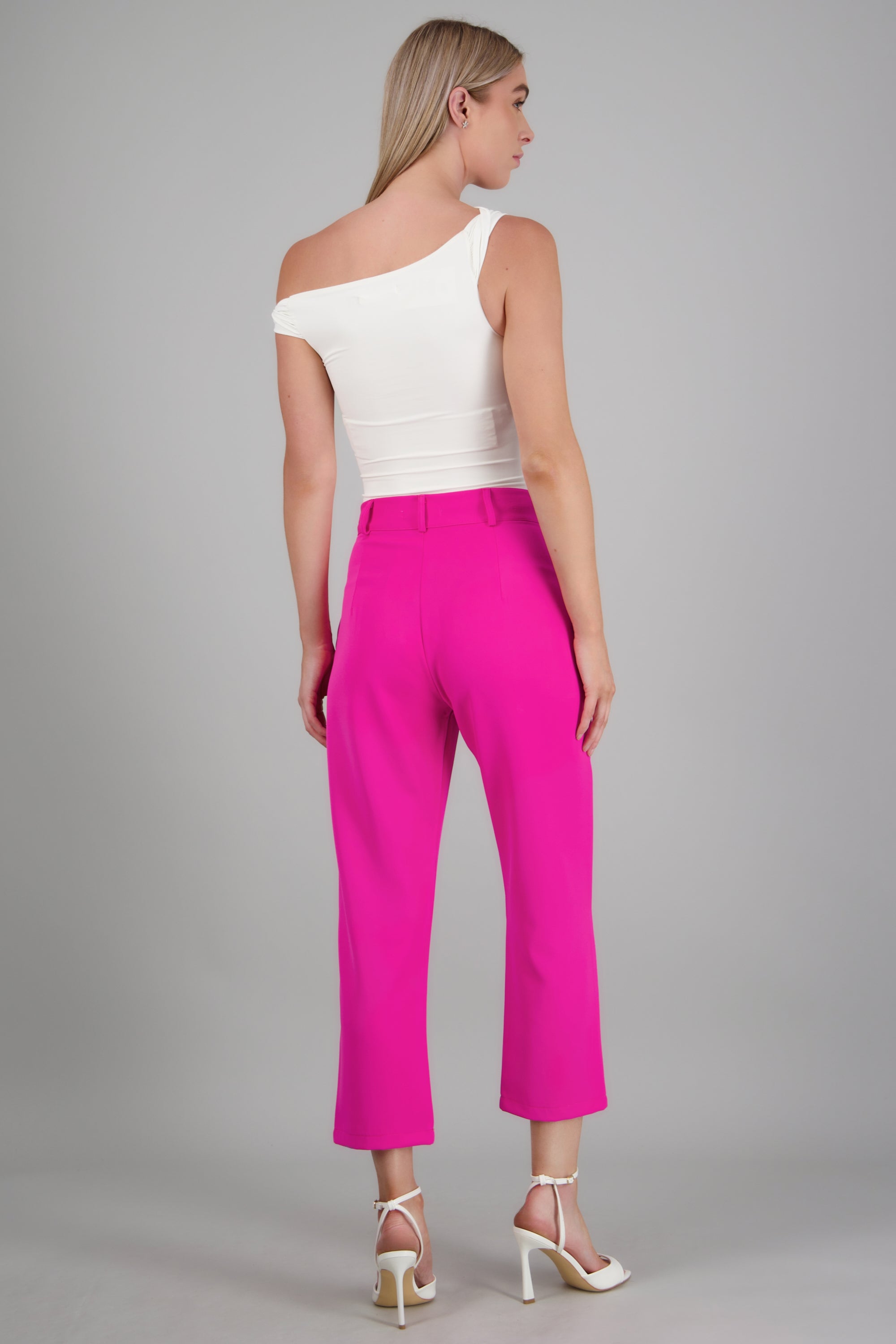 Pantalón Cintura Alta Capri Bolsas ROSA