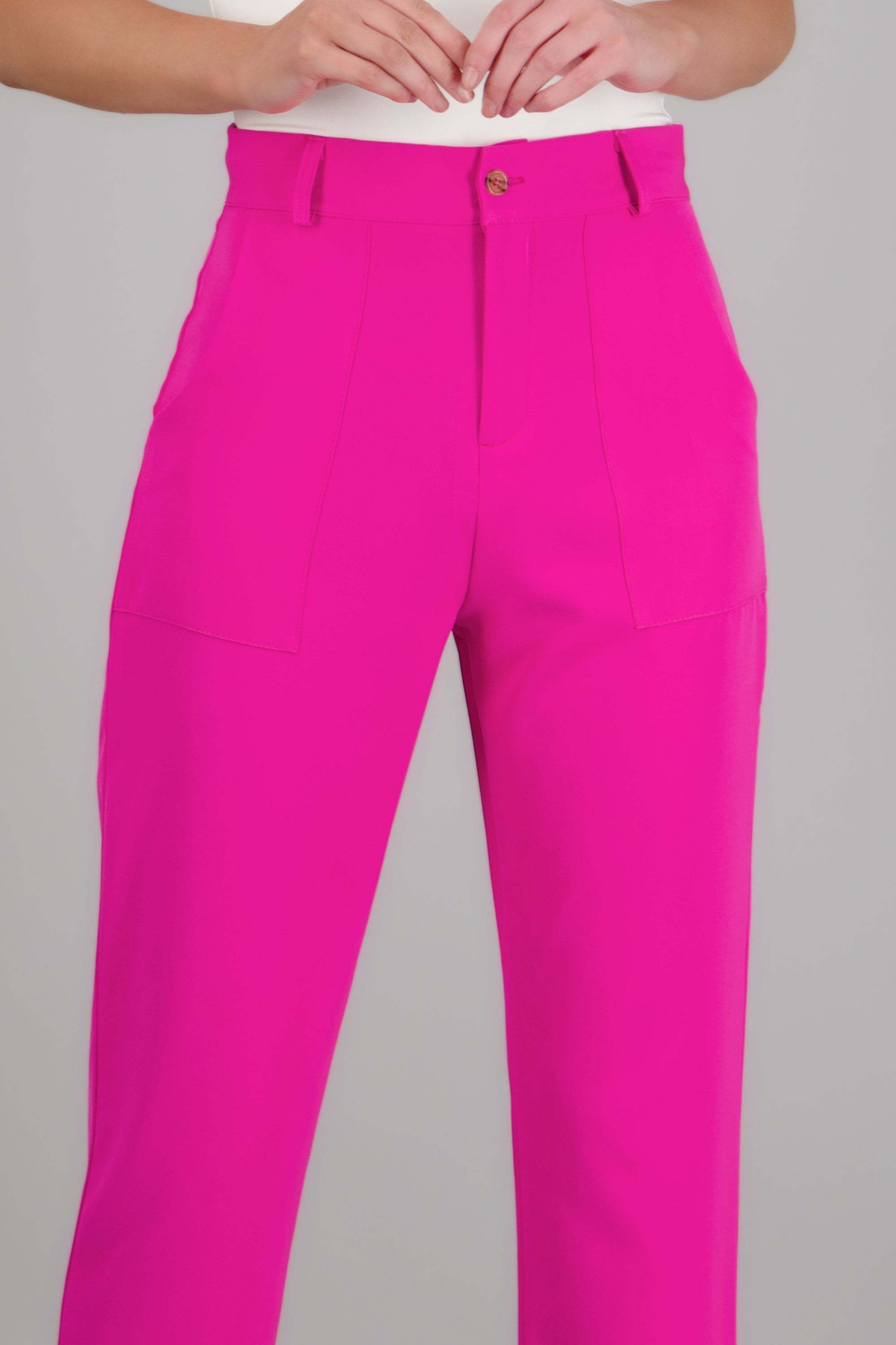 Pantalón Cintura Alta Capri Bolsas ROSA