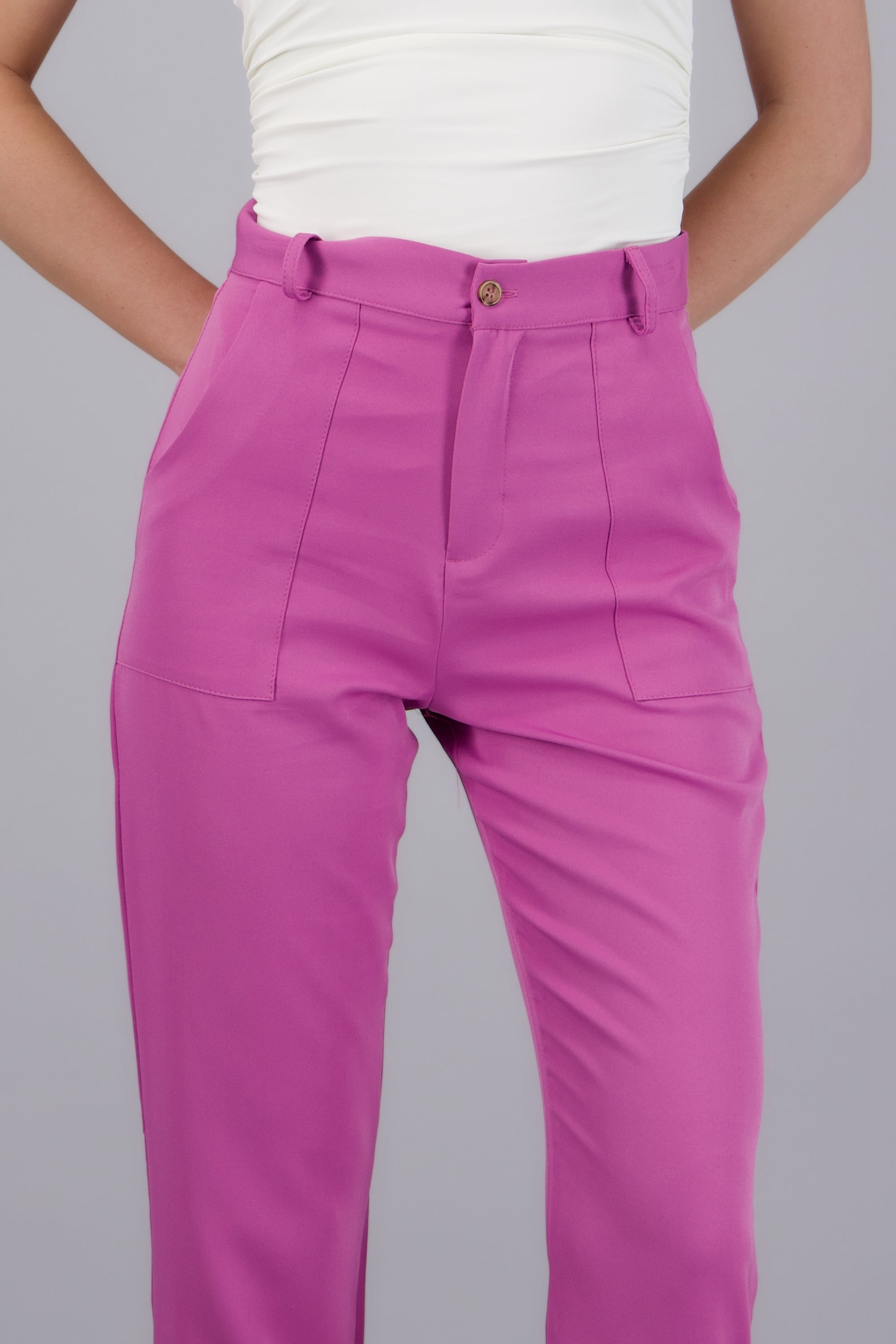 Pantalón Cintura Alta Capri Bolsas FIUSHA