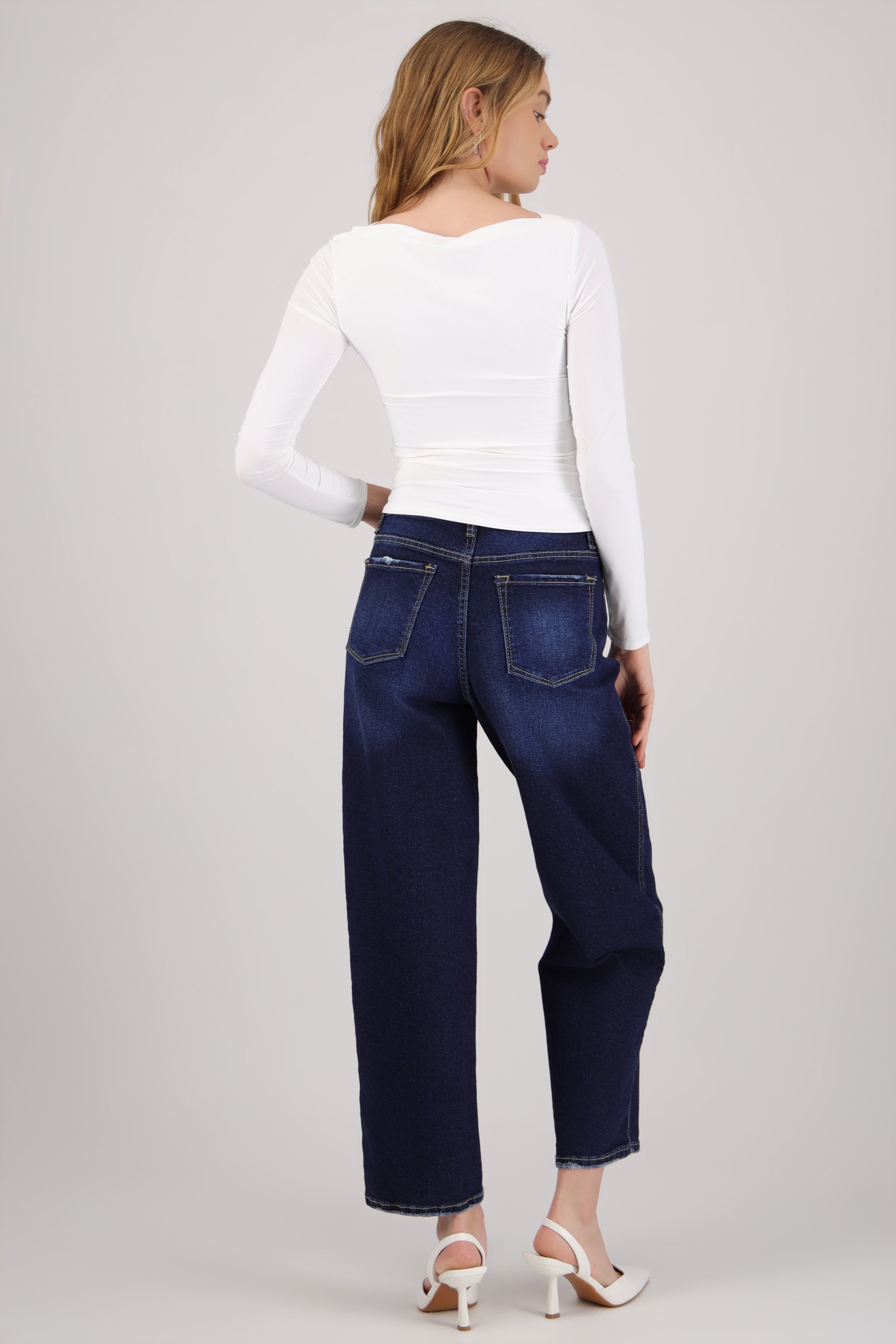 Jeans barrel mid rise INDIGO