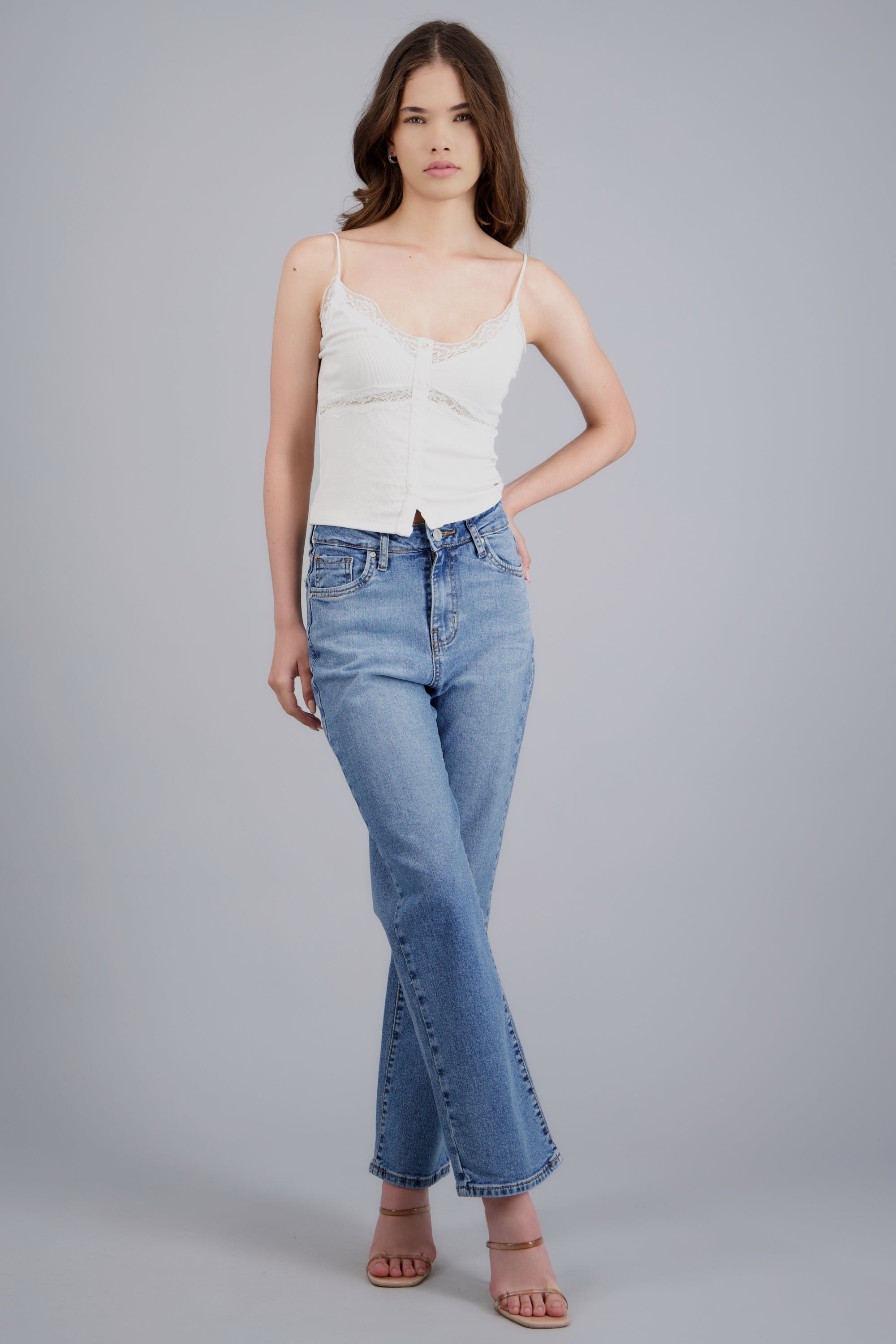 Jeans straight mid rise MEDIUM WASH