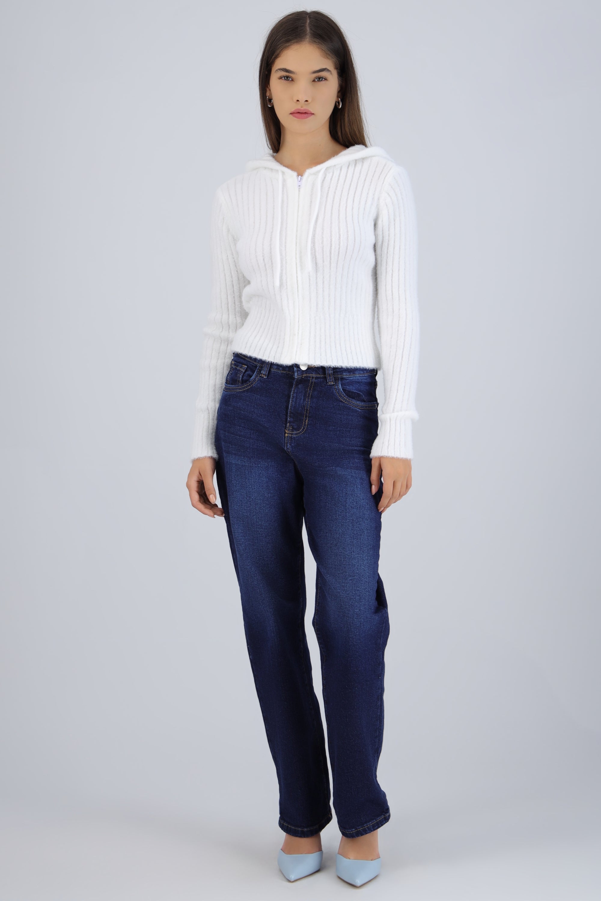 Jeans straight mid rise