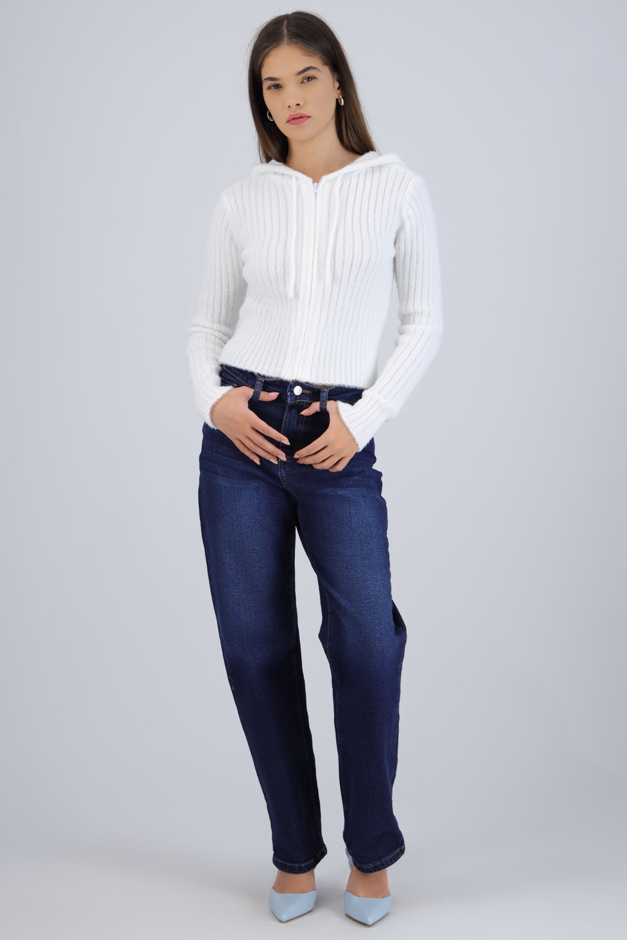 Jeans straight mid rise