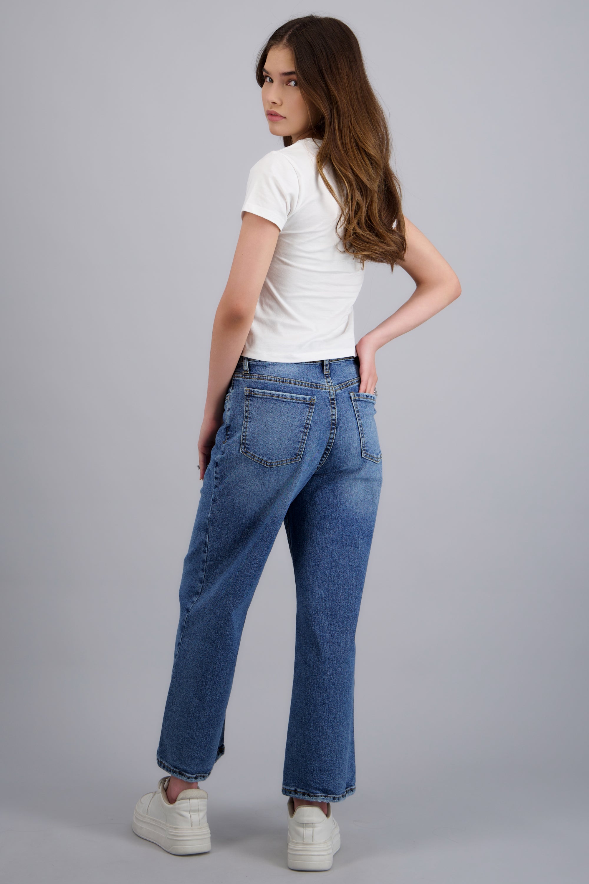 Jeans cropped mid rise MEDIUM WASH