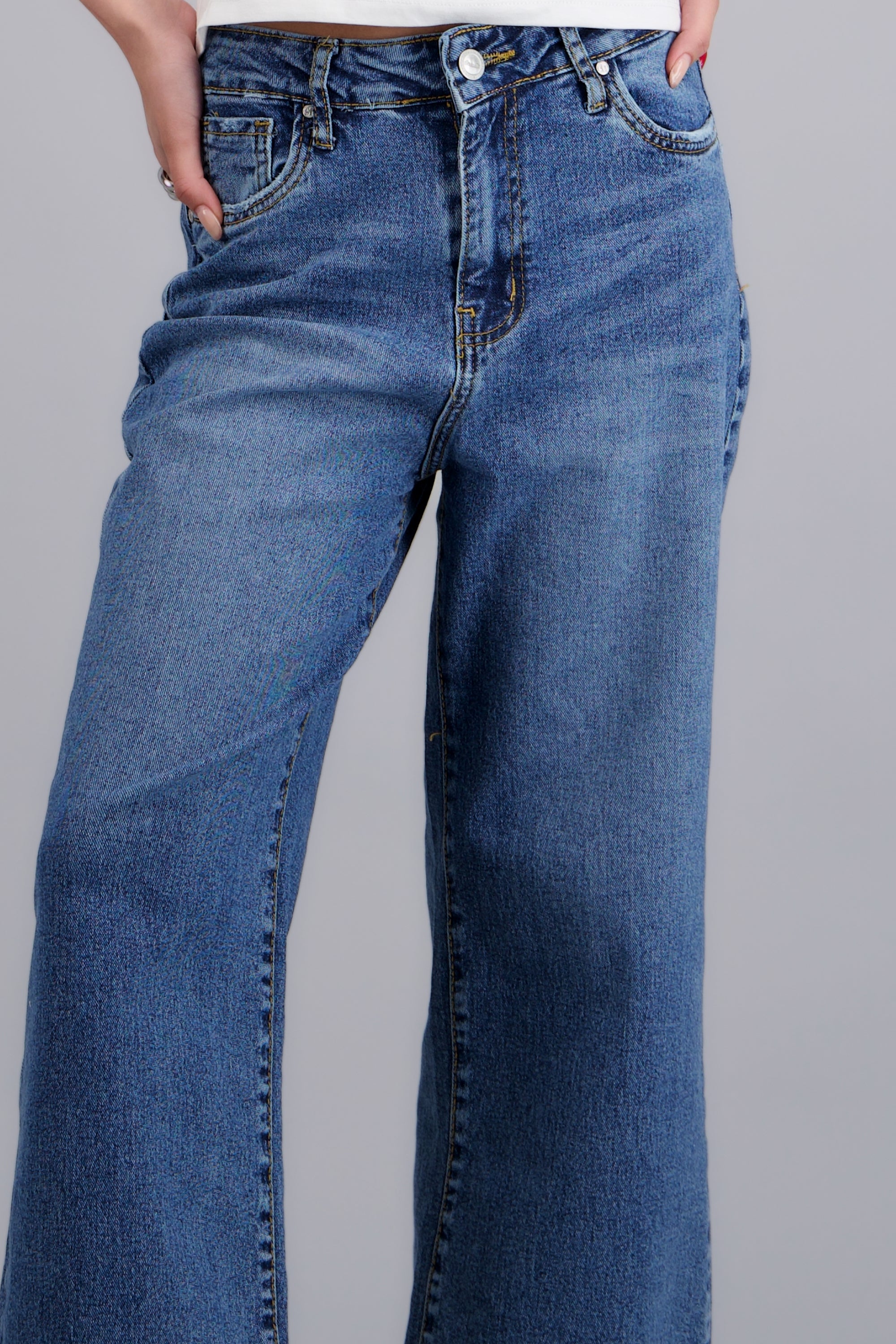Jeans cropped mid rise MEDIUM WASH