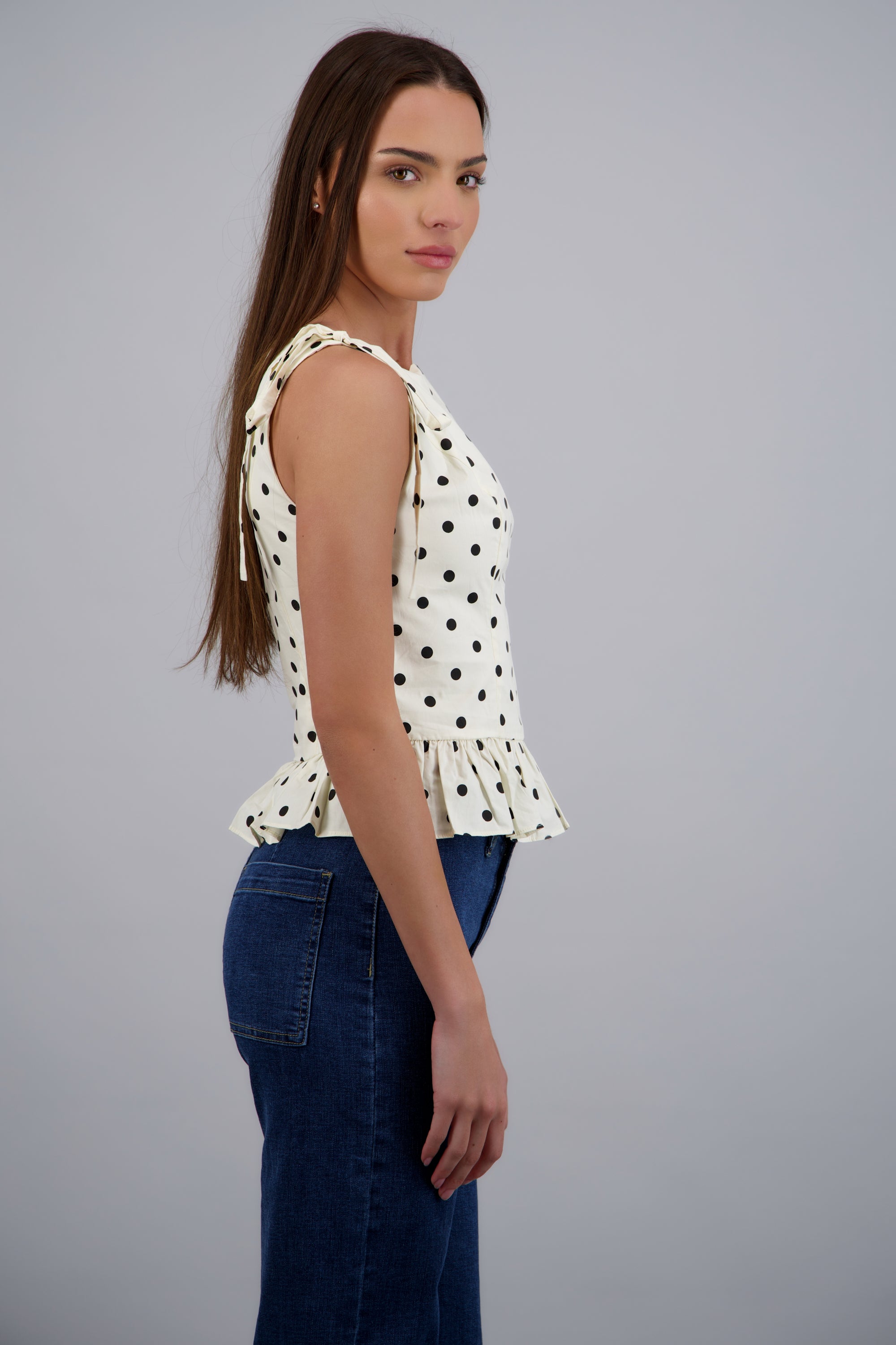 Top polkadot peplum BLANCO COMBO