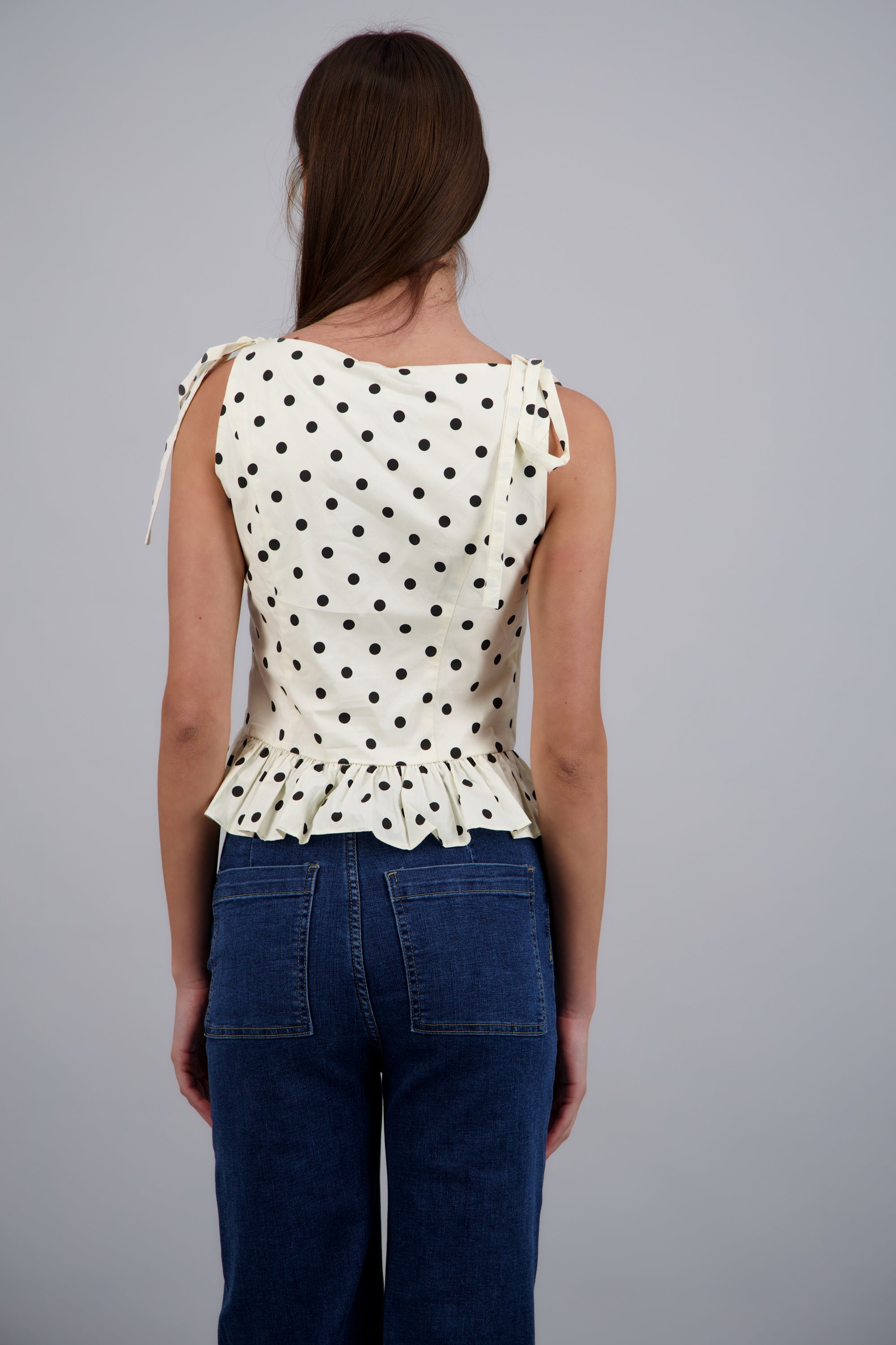 Top polkadot peplum BLANCO COMBO