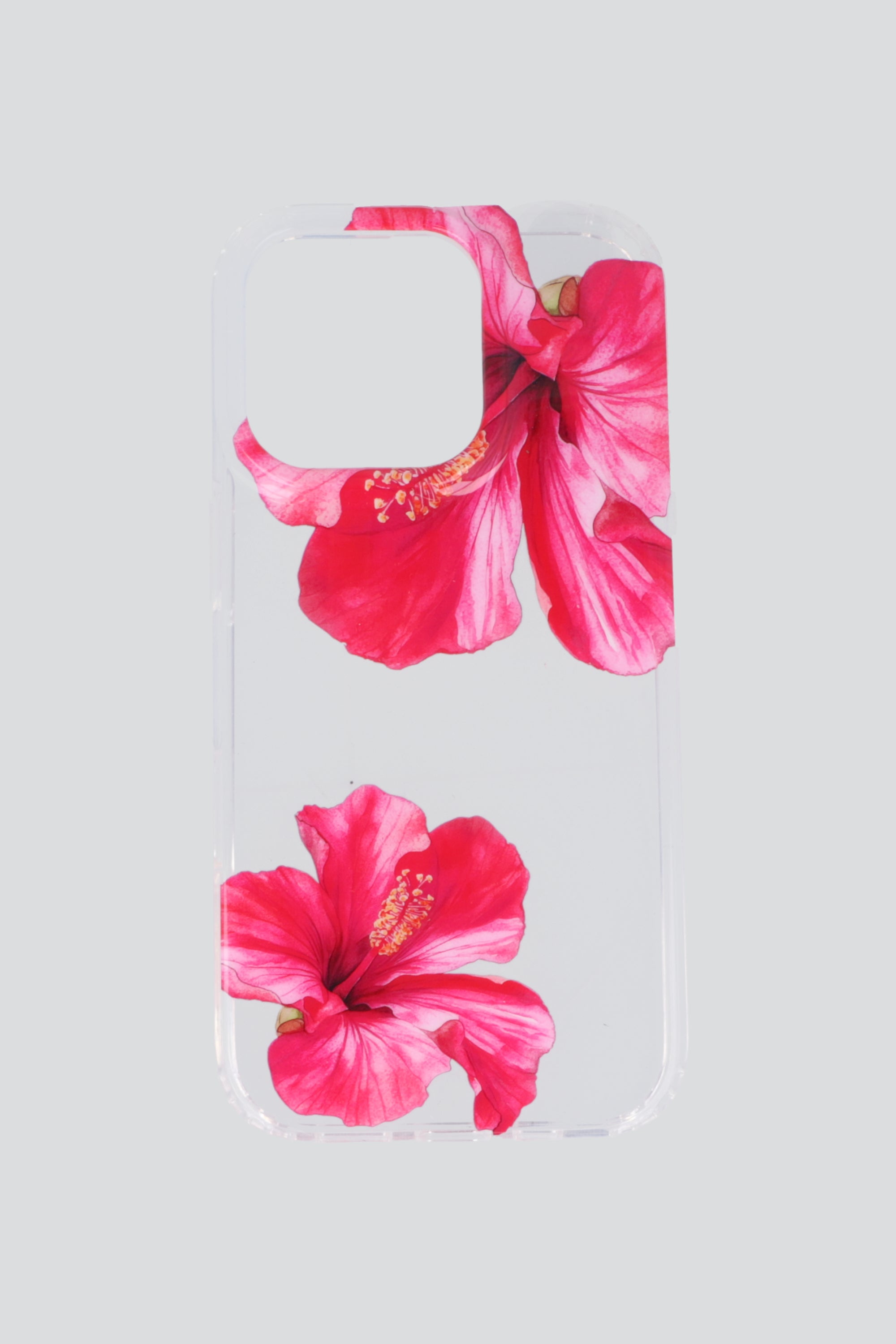 Funda iph 16 pro hibiscus ROJO