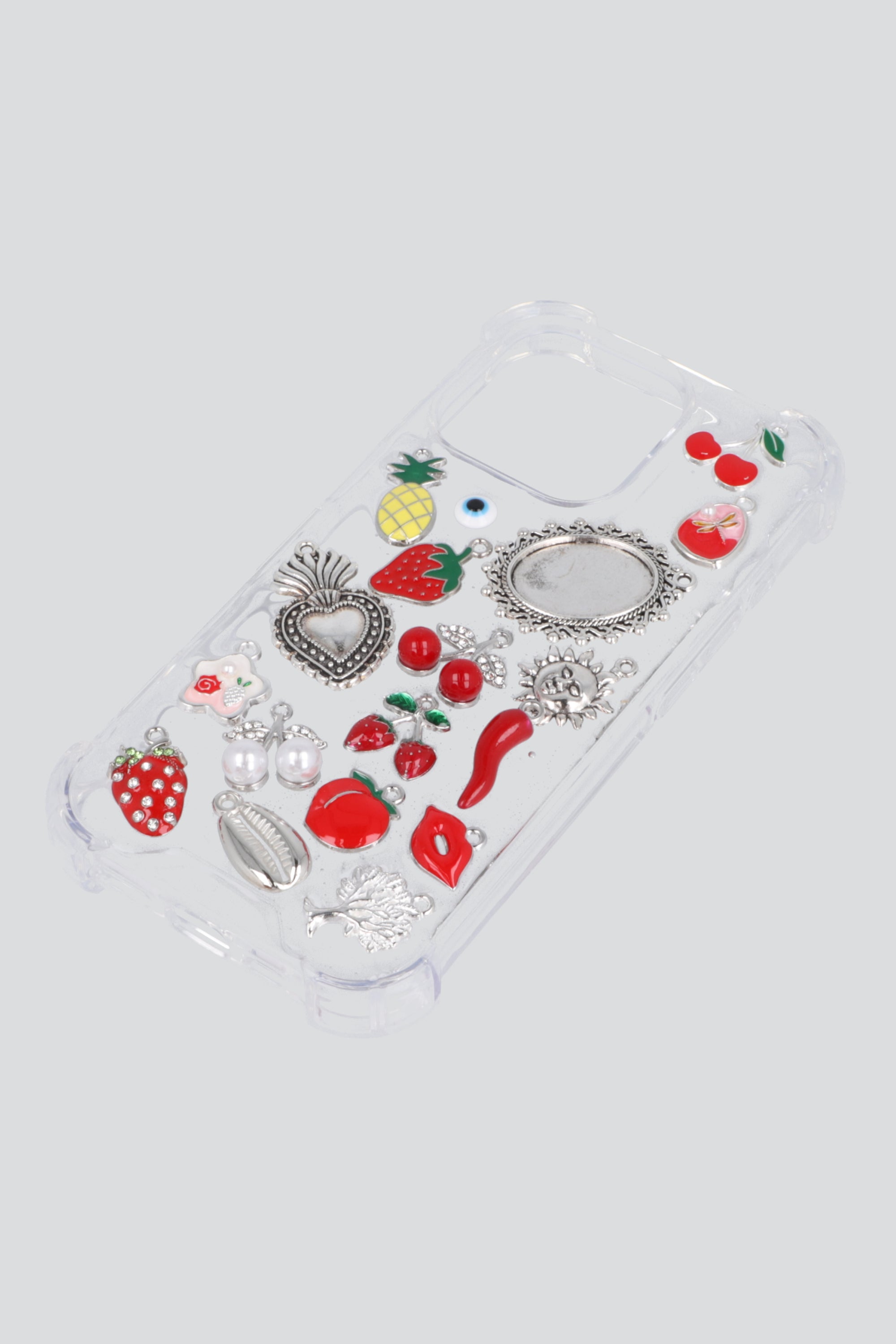 Funda iph 16 pro charms encapsulados PLATA