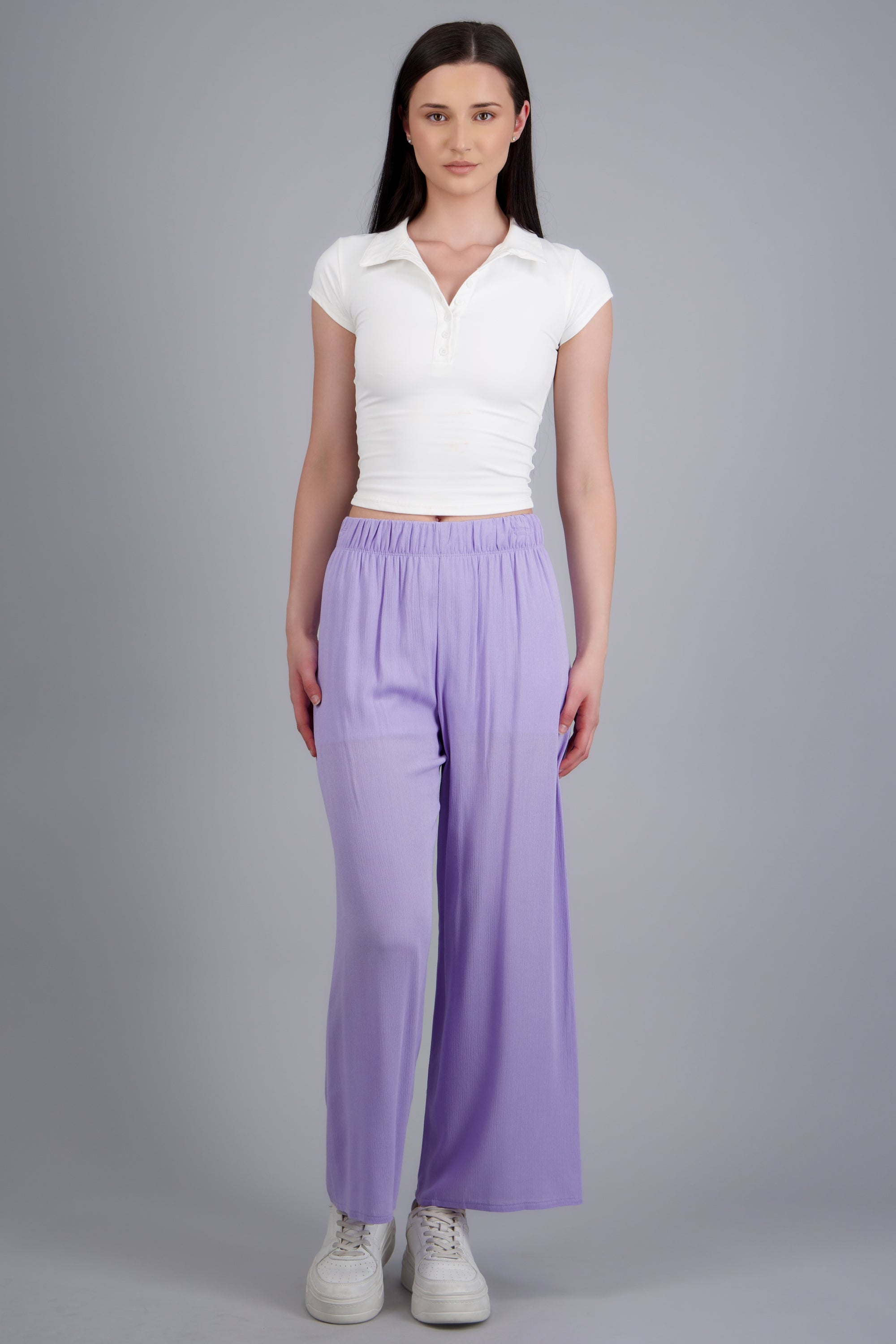 Pantalón Wide Leg Cintura Elástico LILA