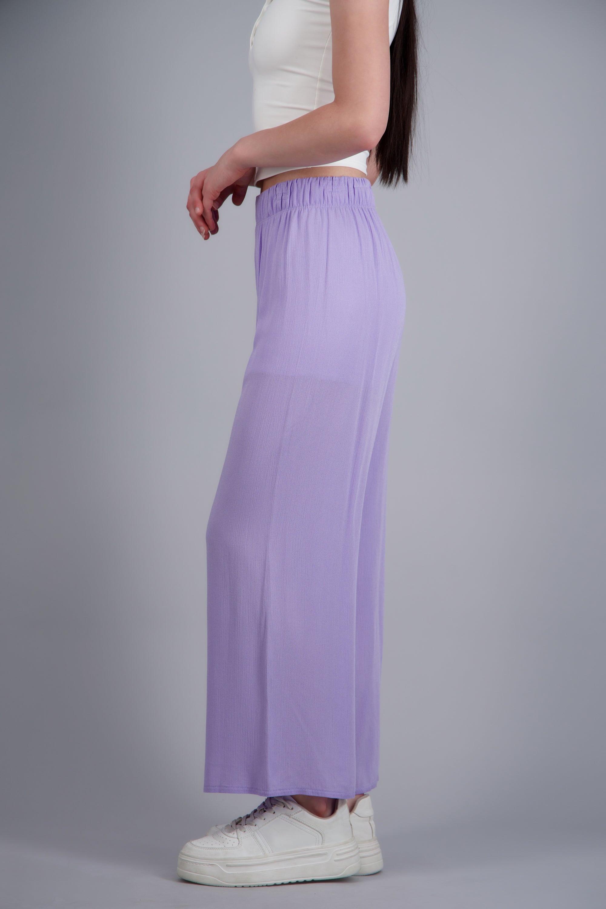 Pantalón Wide Leg Cintura Elástico LILA