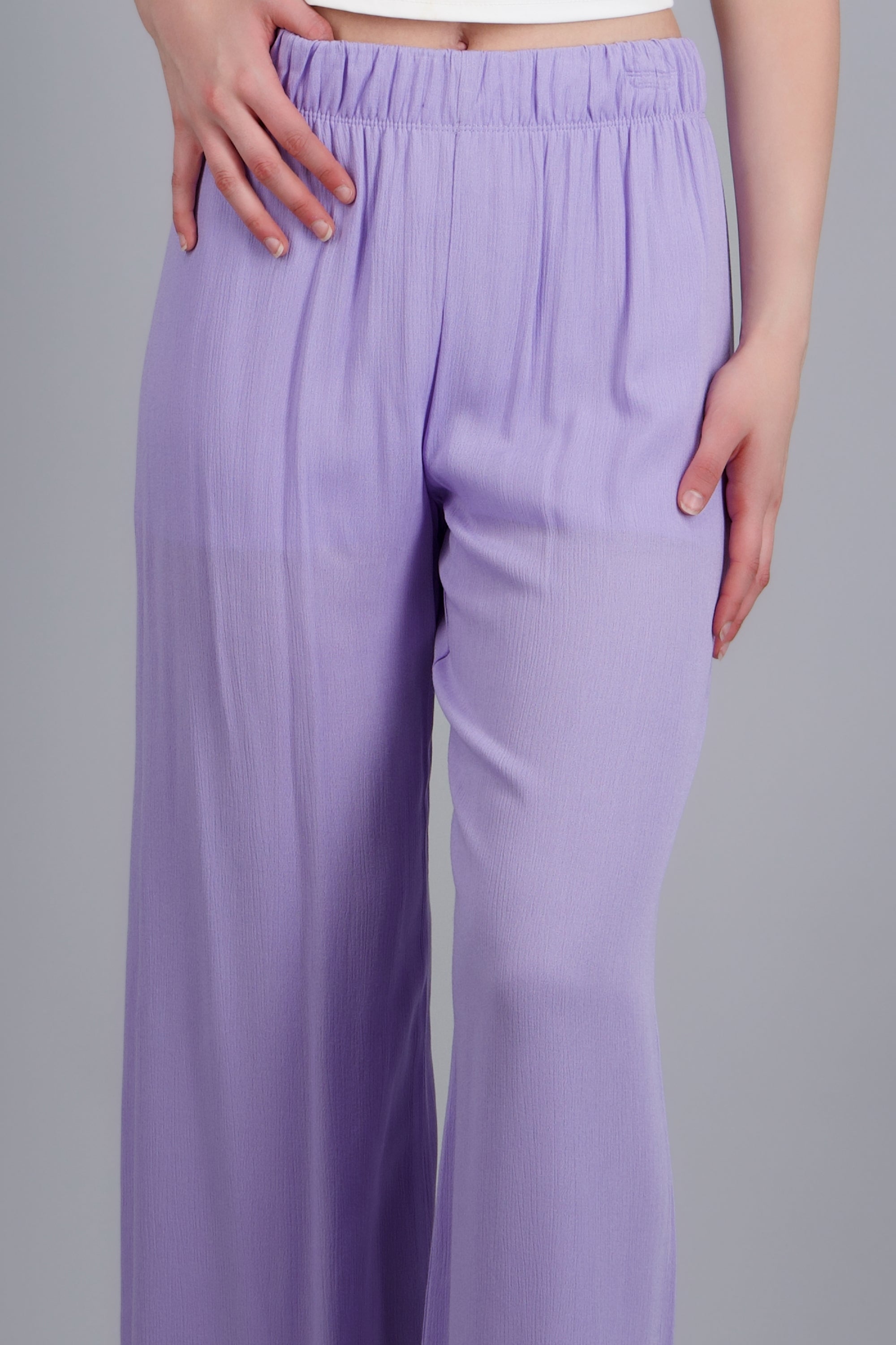 Pantalón Wide Leg Cintura Elástico LILA