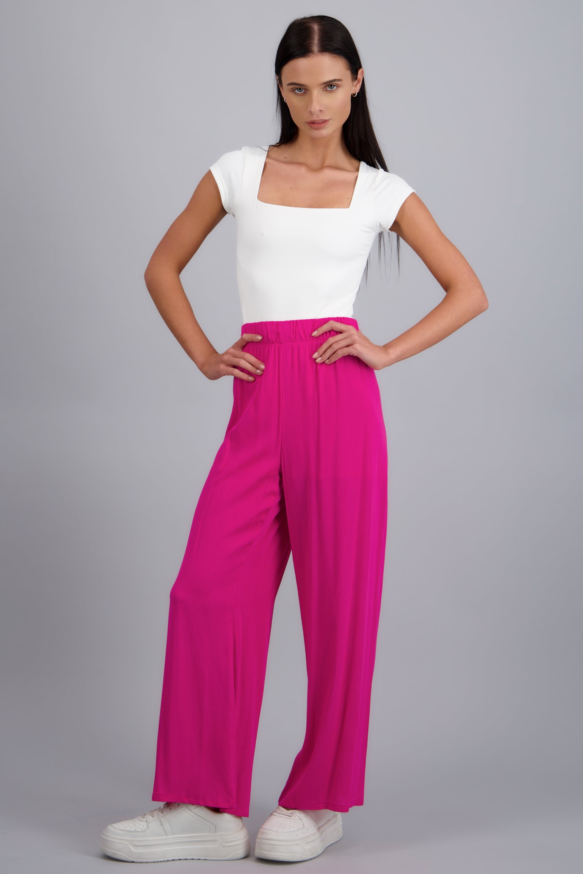 Pantalón Wide Leg Cintura Elástico FIUSHA