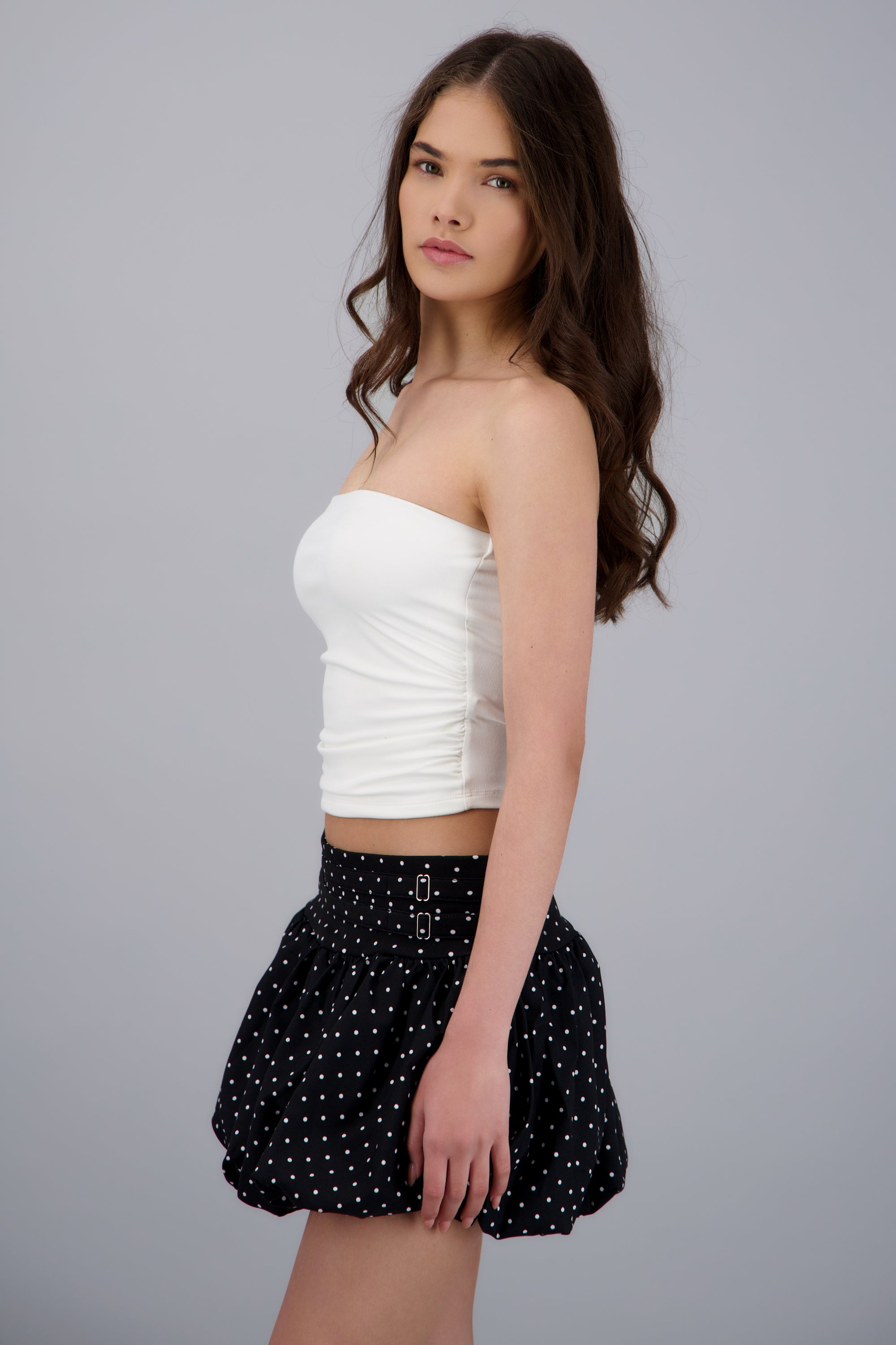 Top tubo detalle drapeado BLANCO