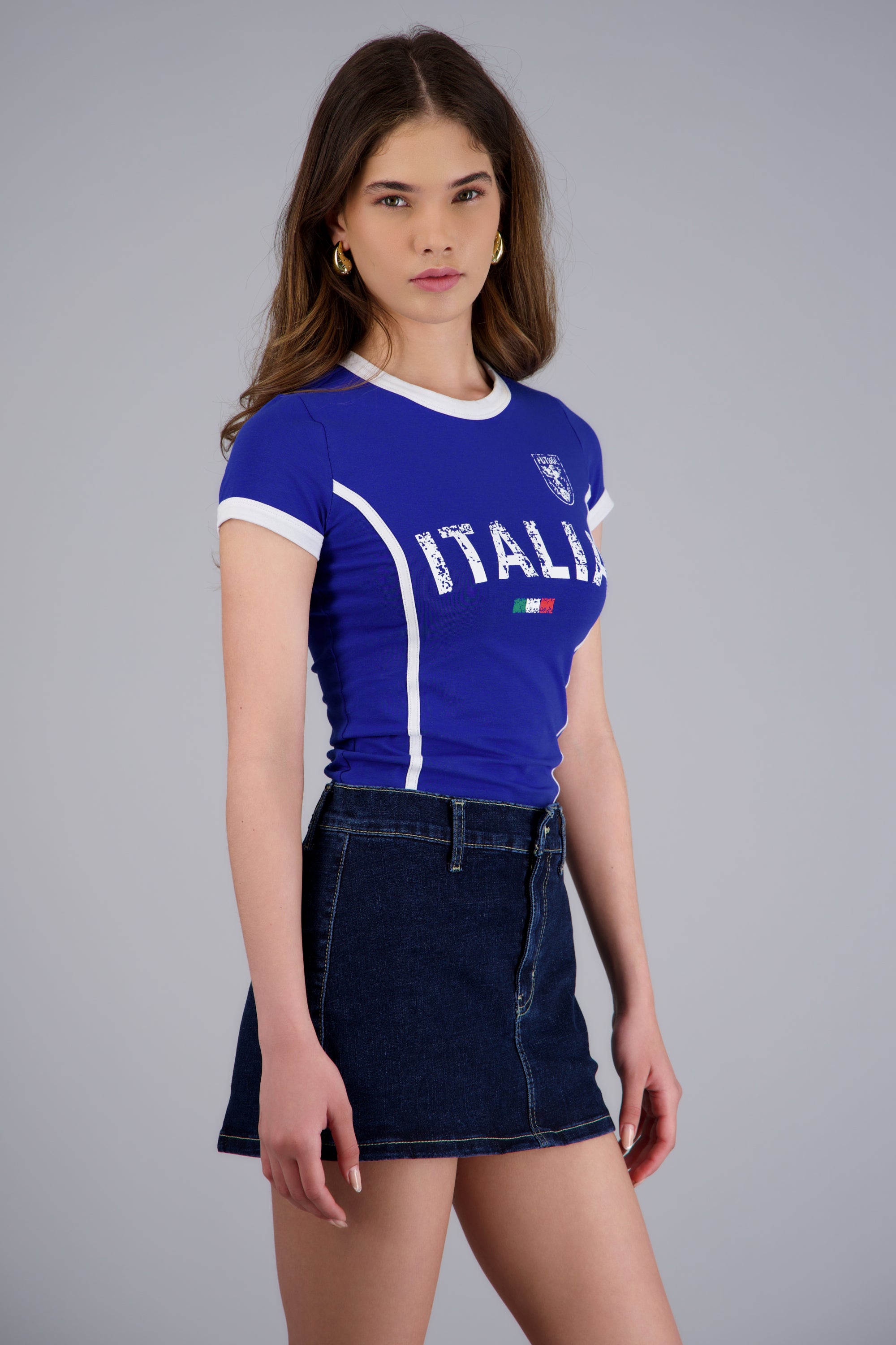 Playera estampada Italia AZUL REY