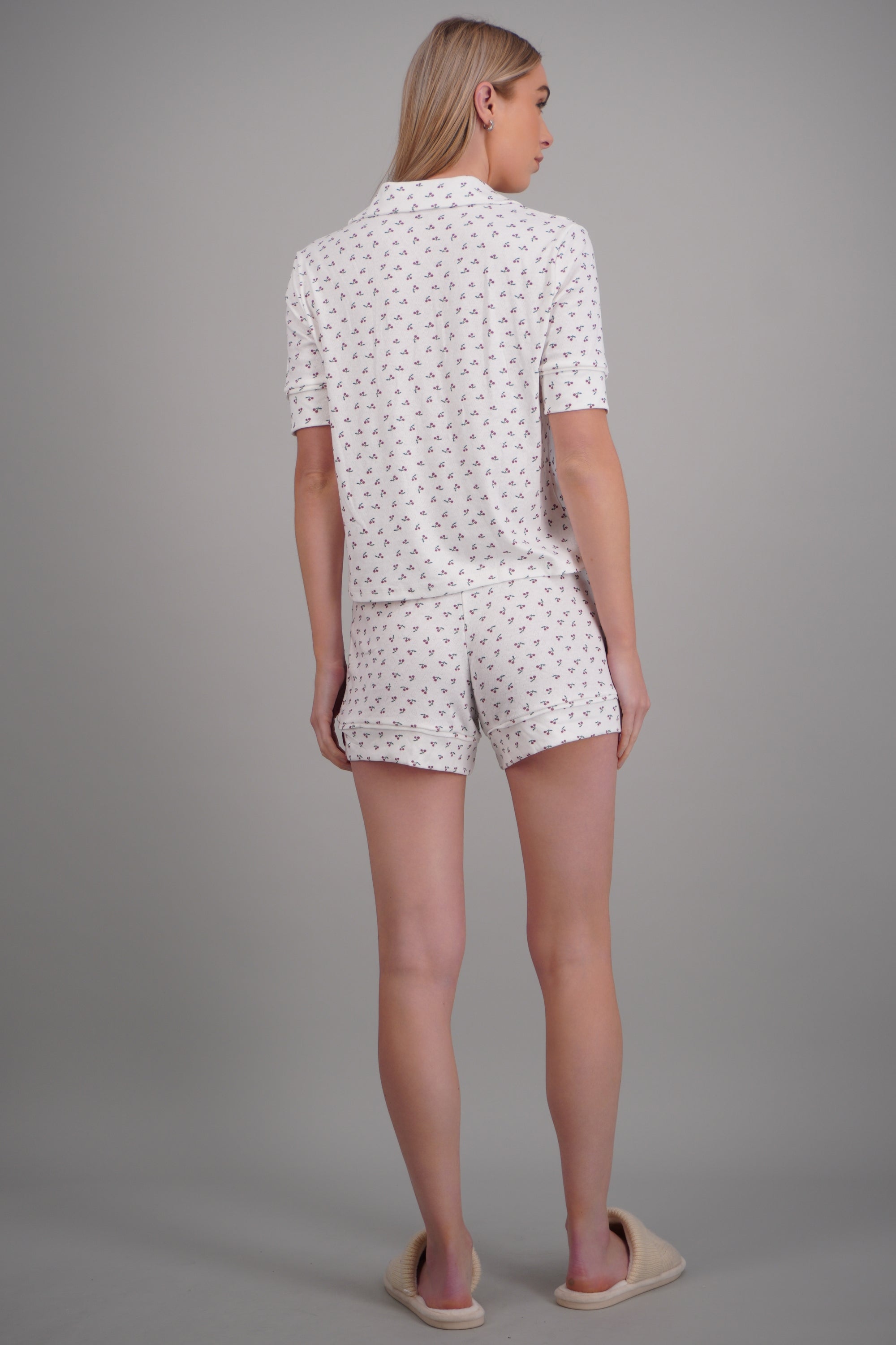 Pijama pointelle estampada ROJO