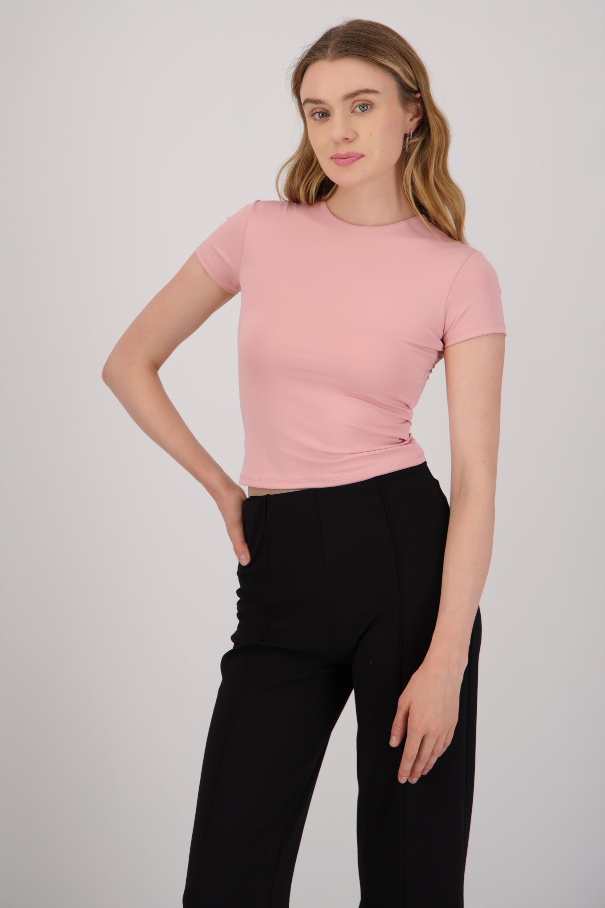 Top escote scoop manga carta PALO DE ROSA
