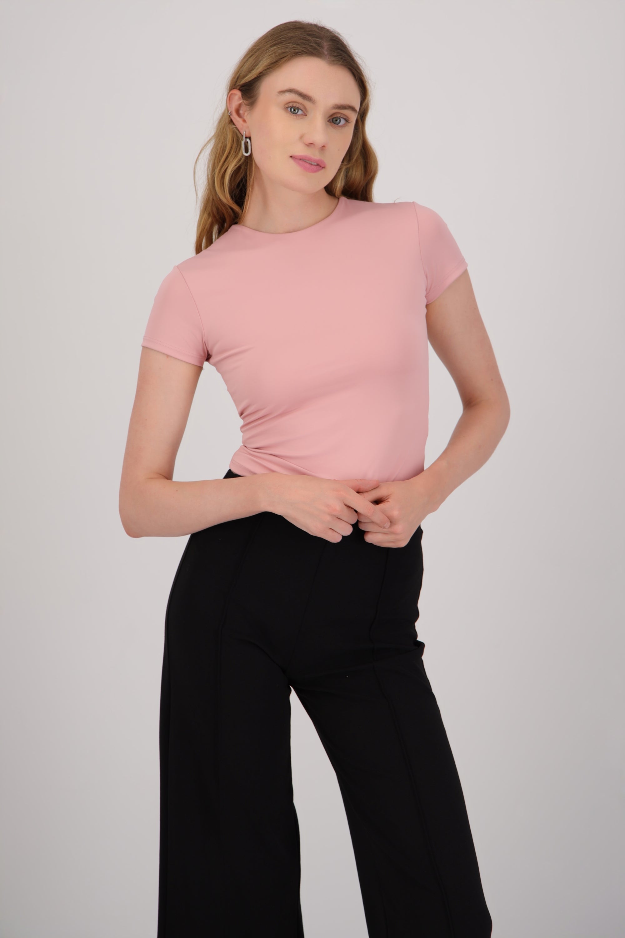 Top escote scoop manga carta PALO DE ROSA