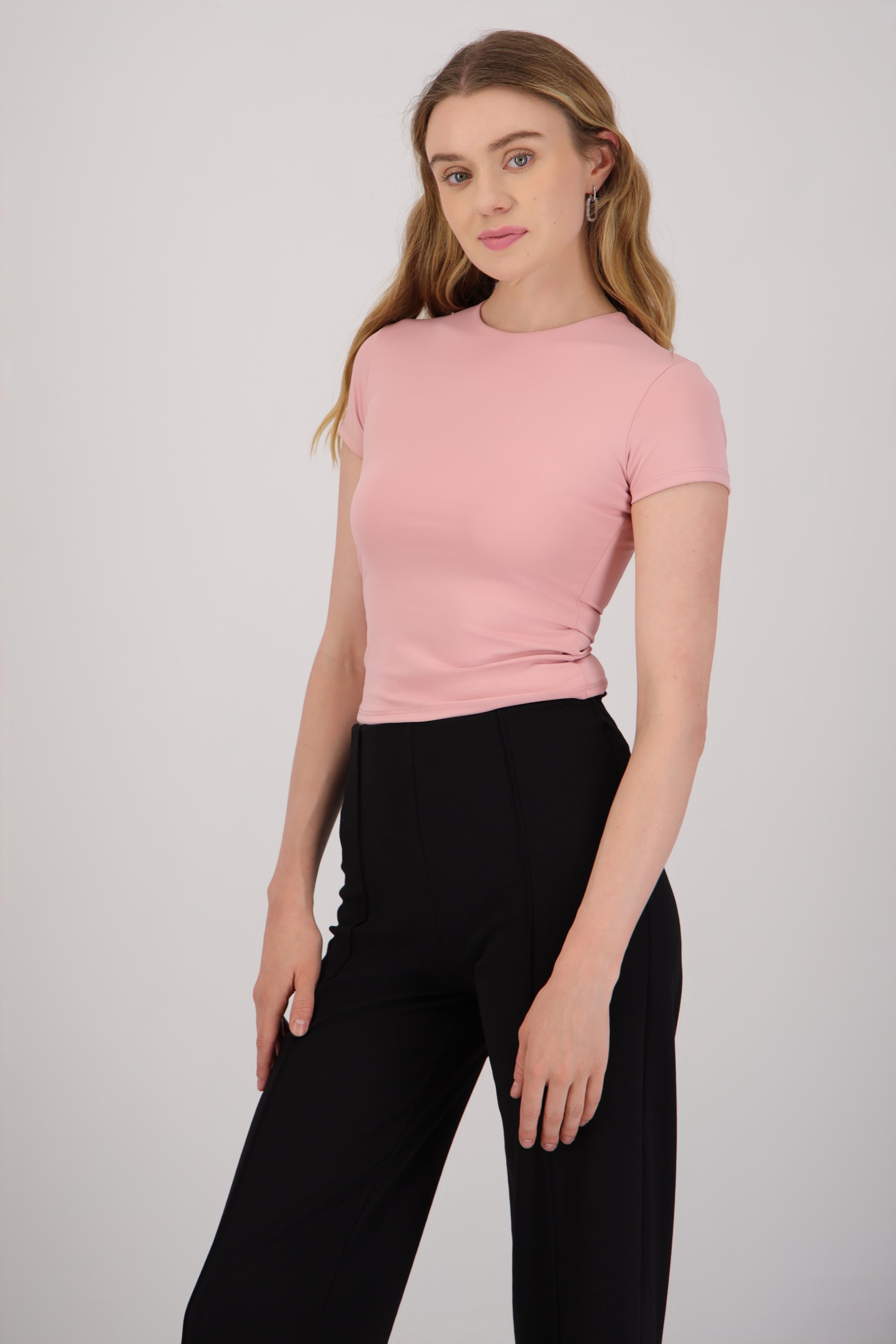 Top escote scoop manga carta PALO DE ROSA