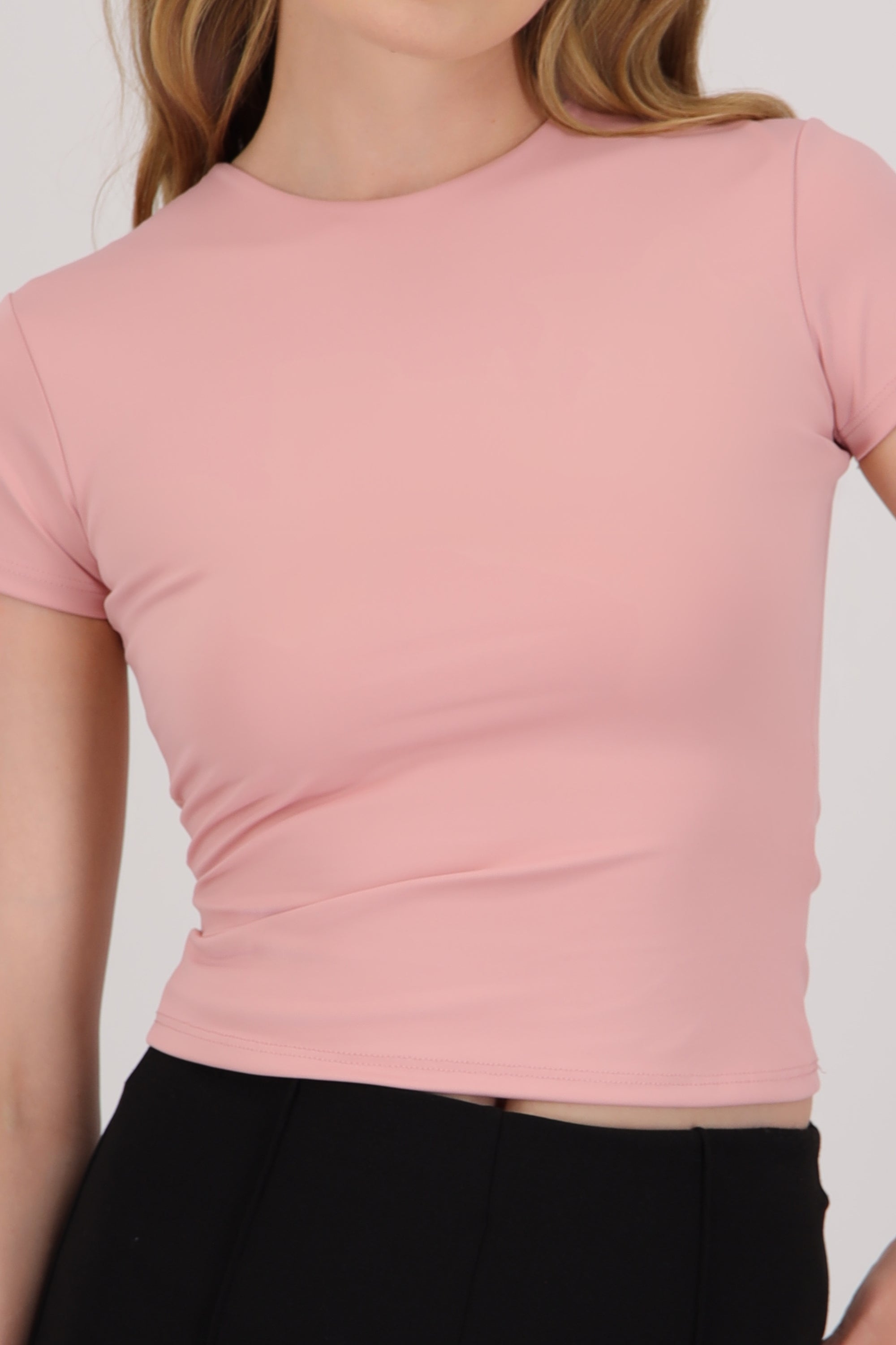 Top escote scoop manga carta PALO DE ROSA