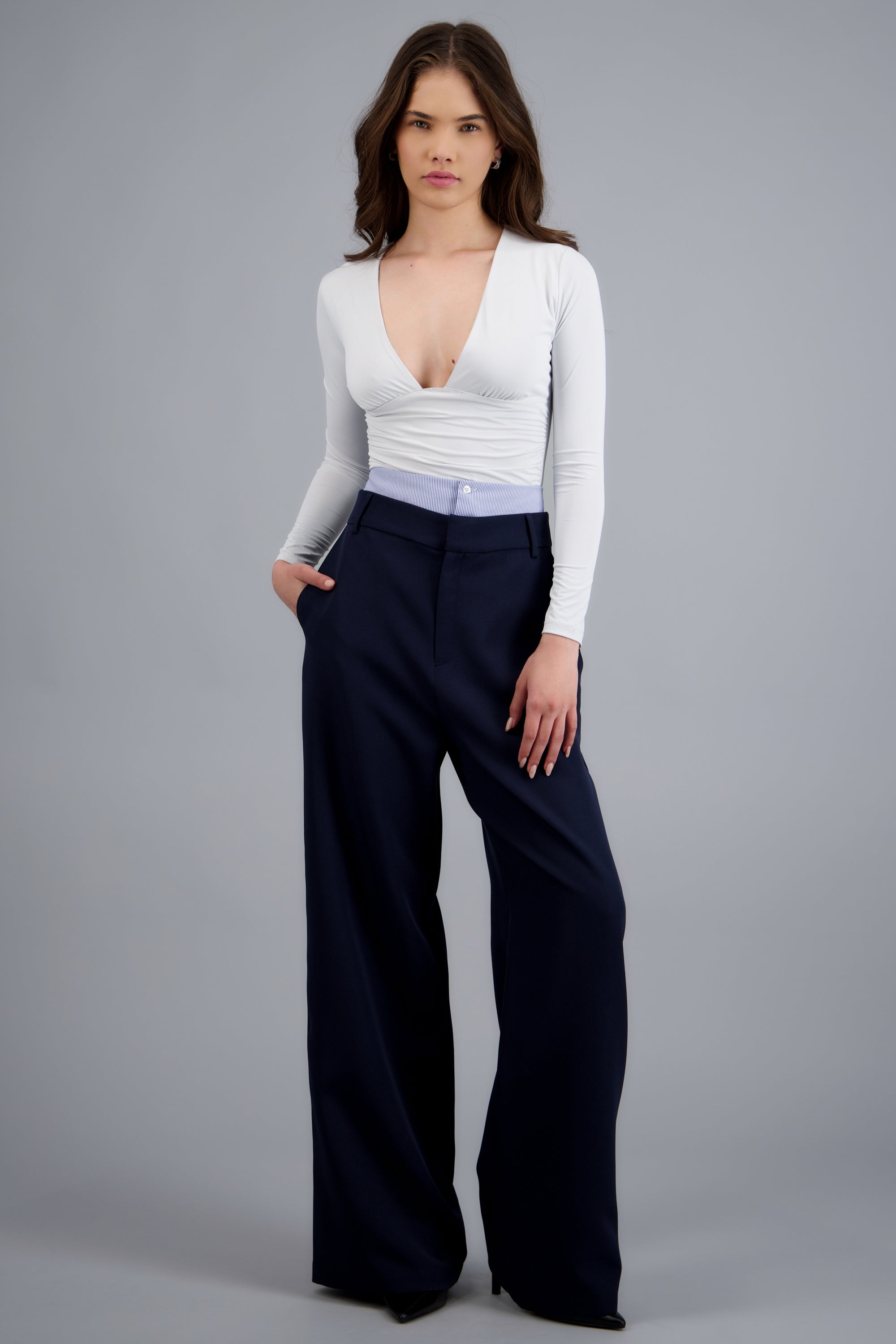 Pantalon sastre con pretina doble MARINO