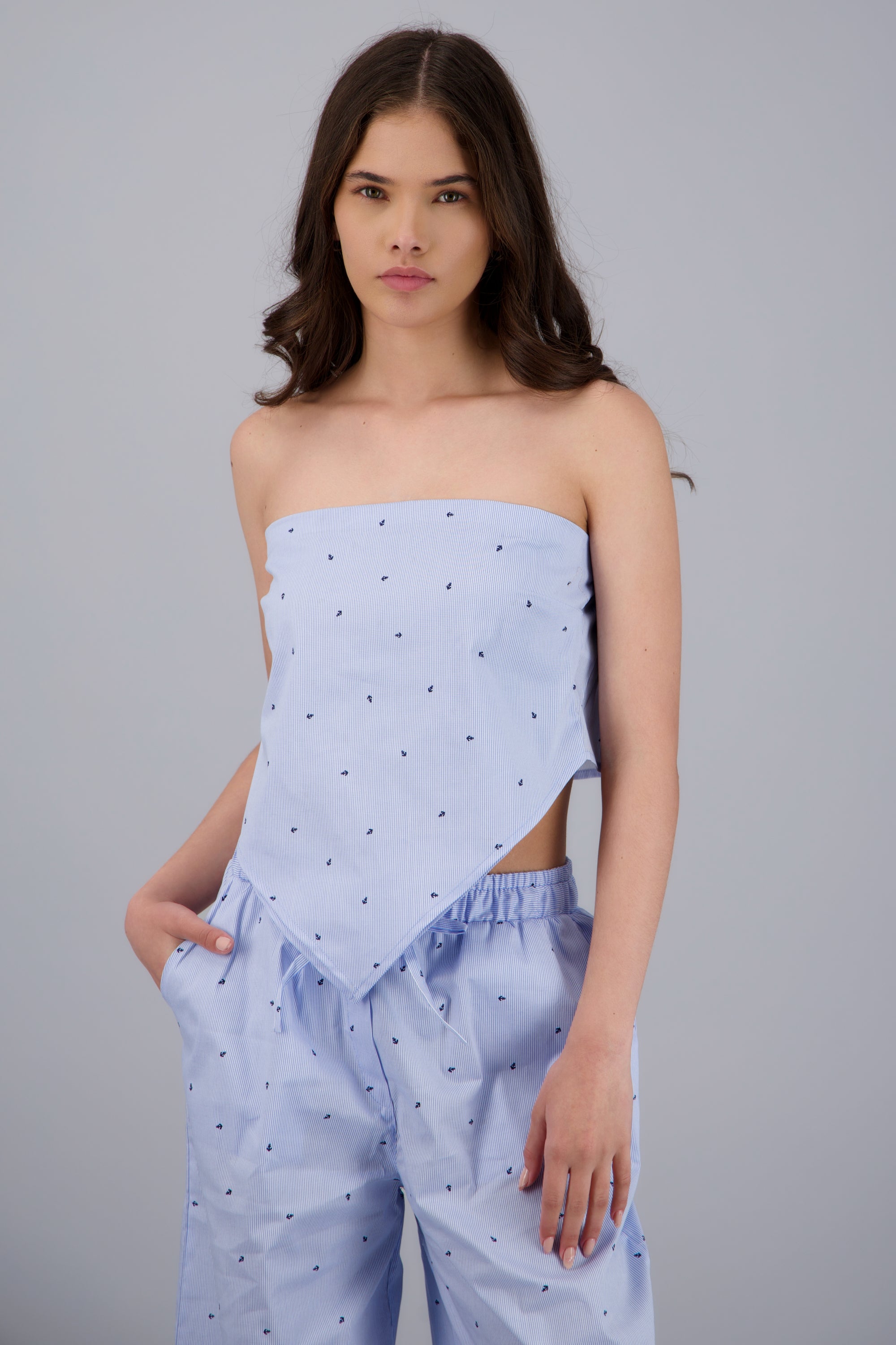 Top strapless bandana AZUL COMBO