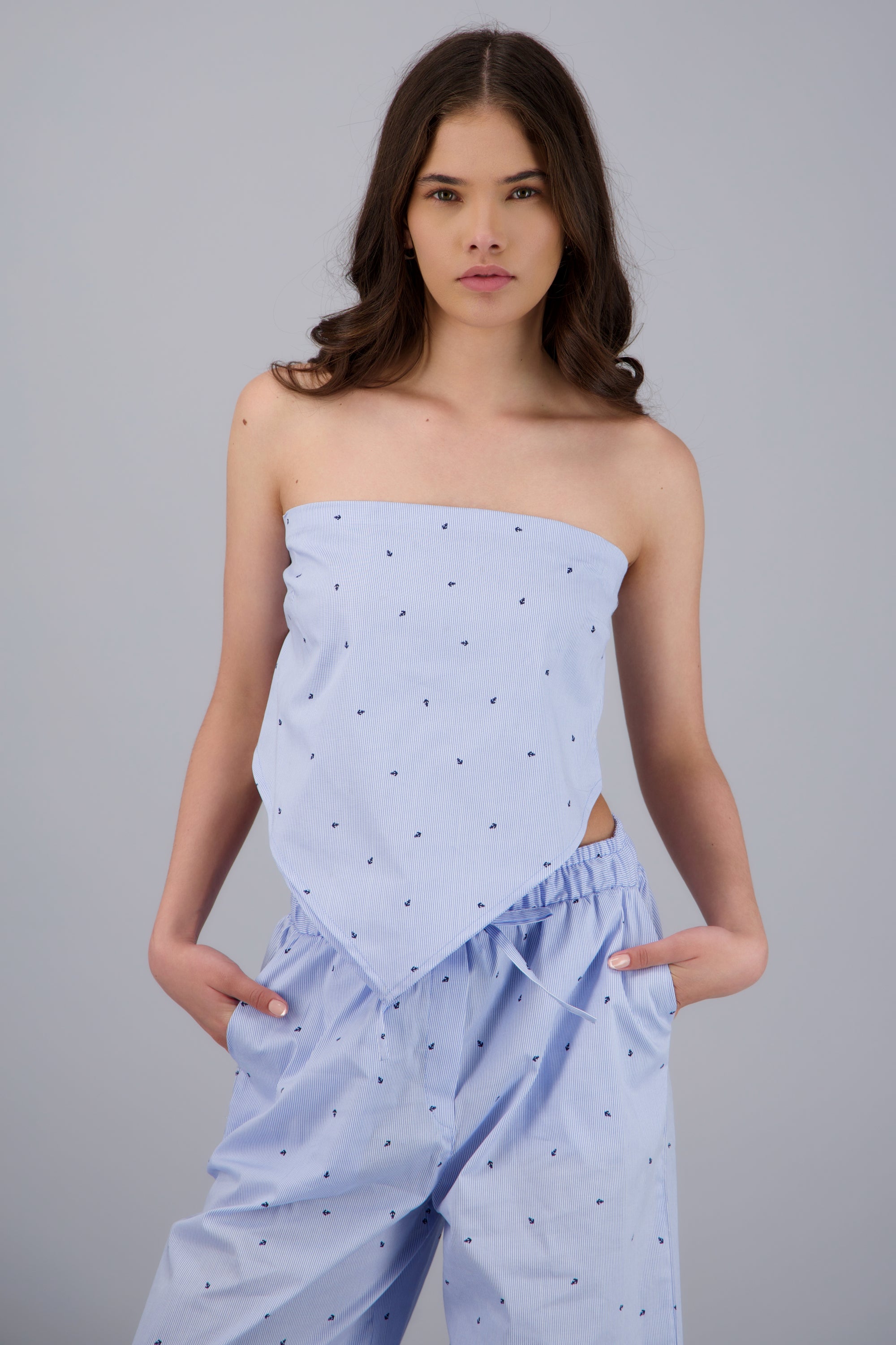 Top strapless bandana AZUL COMBO