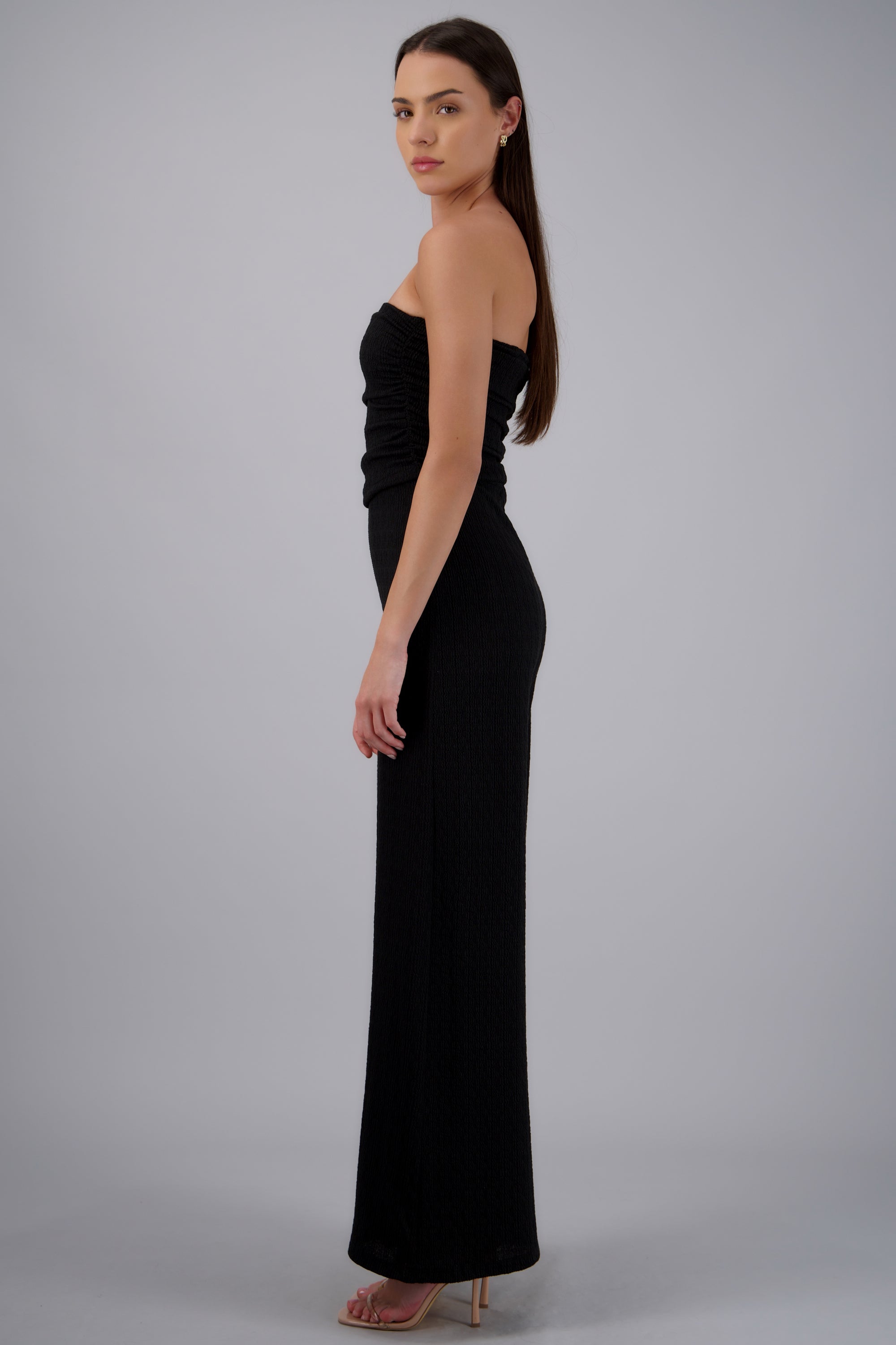 Jumpsuit strapples detalle pliegues NEGRO