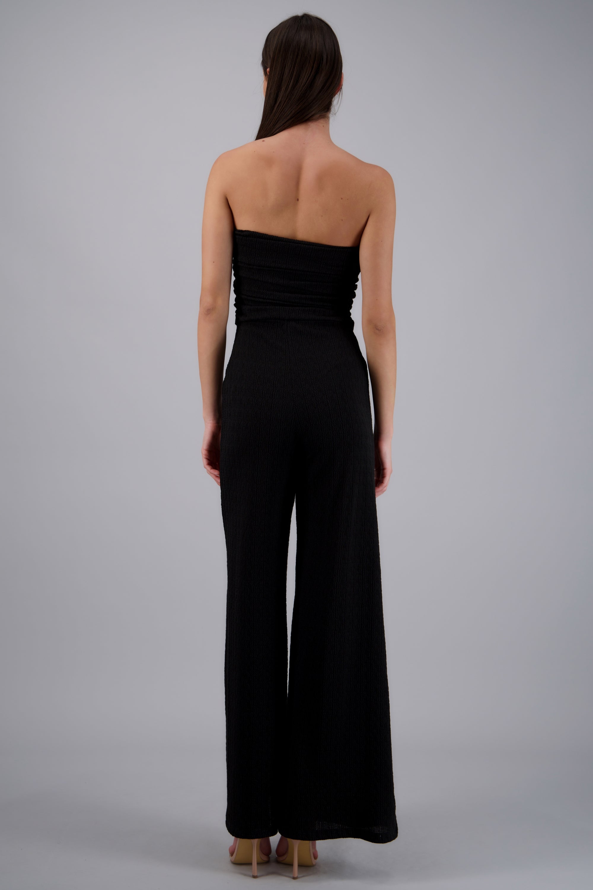 Jumpsuit strapples detalle pliegues NEGRO