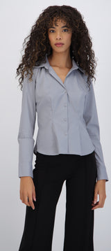 Camisa manga larga detalle cortes