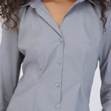 Camisa manga larga detalle cortes