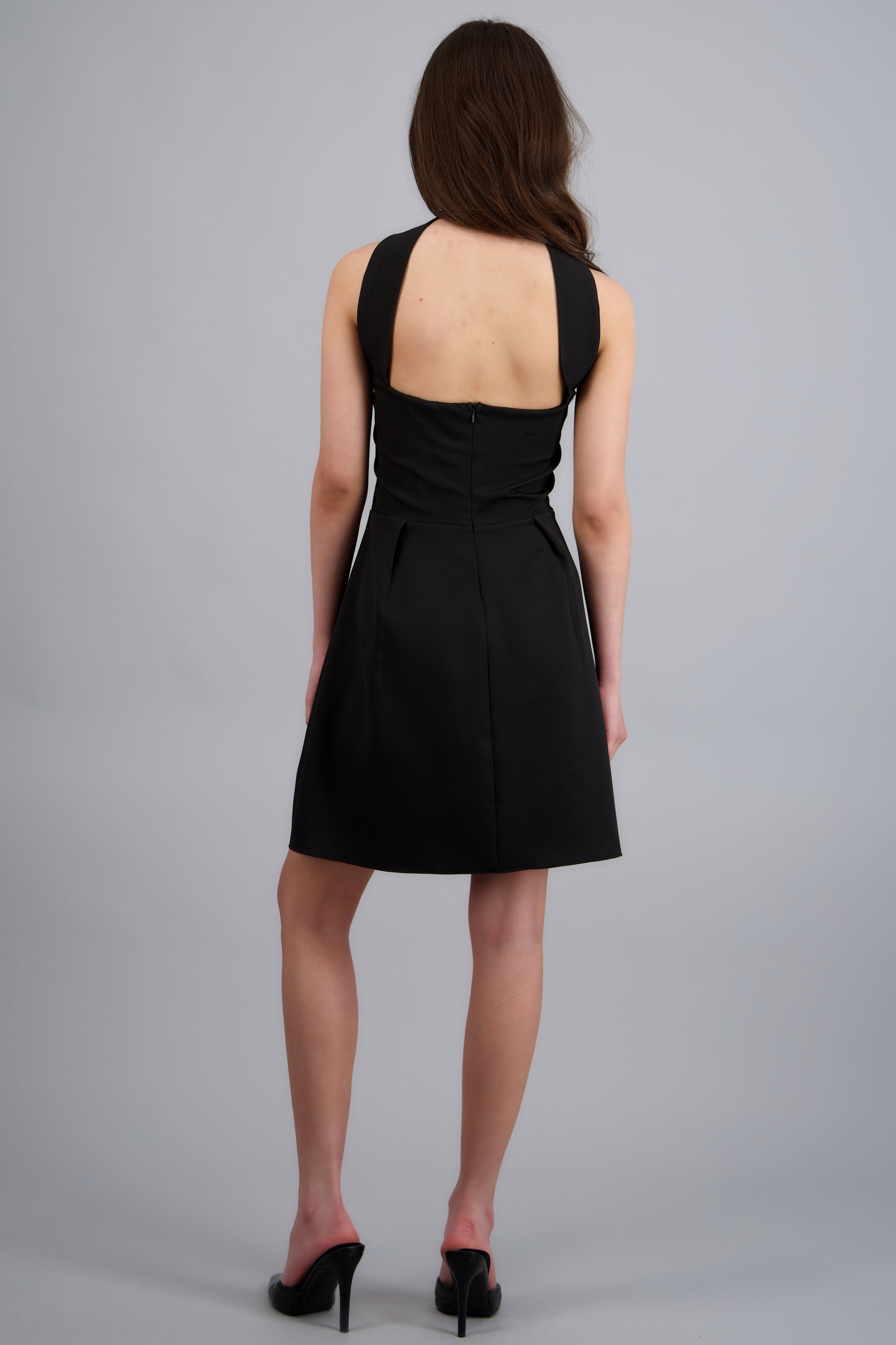 Vestido mini detalle cuello NEGRO