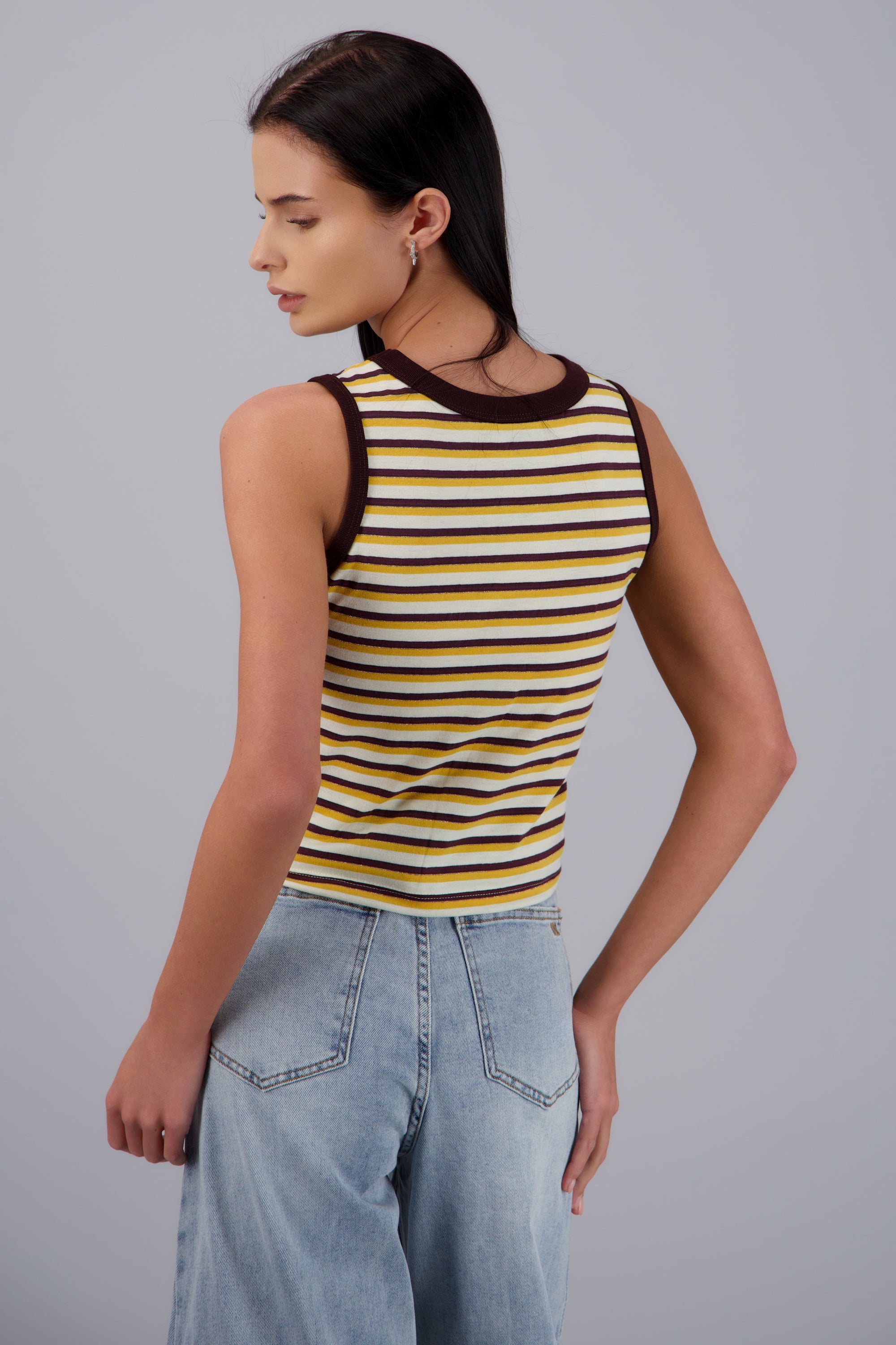 Crop top lineas Pluto bordado HUESO COMBO