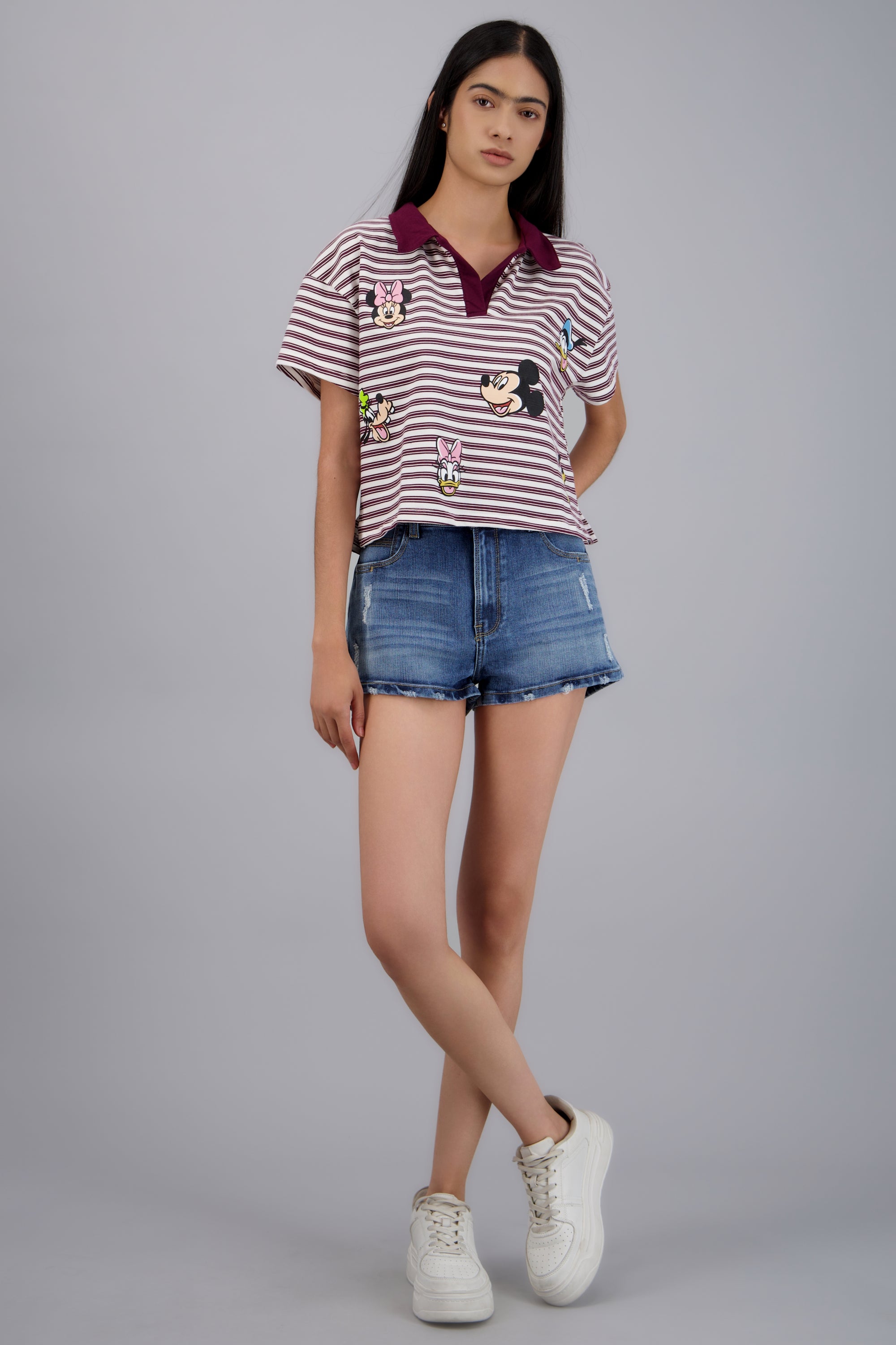 Polo boxy lineas incono disney VINO COMBO