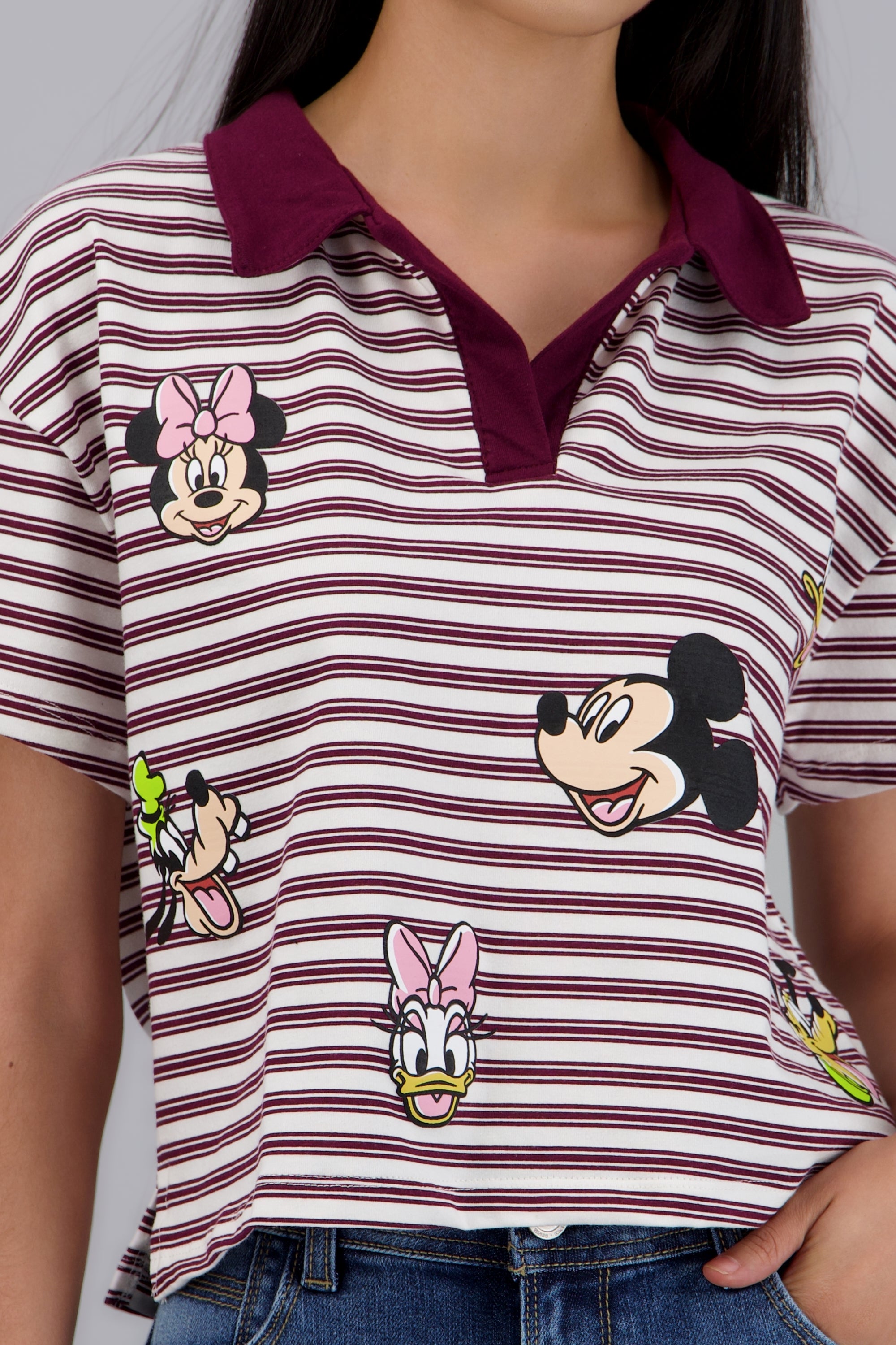 Polo boxy lineas incono disney VINO COMBO