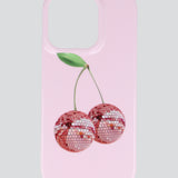 Funda iph 16 pro cerezas disco