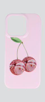 Funda iph 16 pro cerezas disco