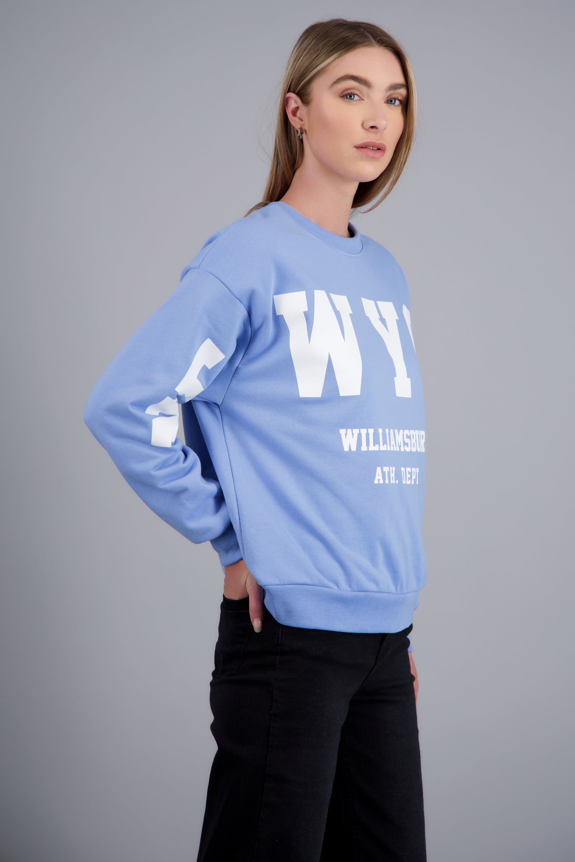 Sudadera oversized estampado new york AZUL CIELO