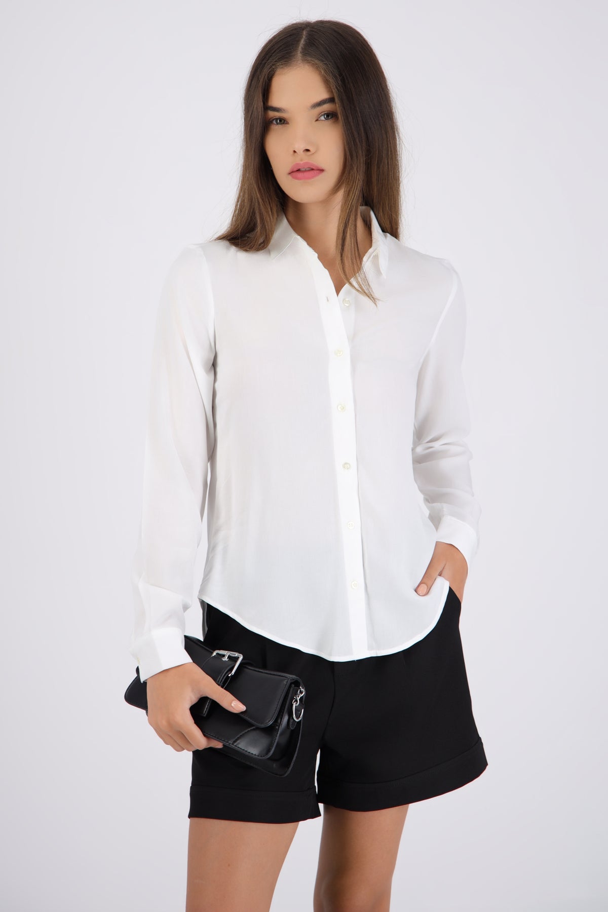 Camisa manga larga lisa HUESO
